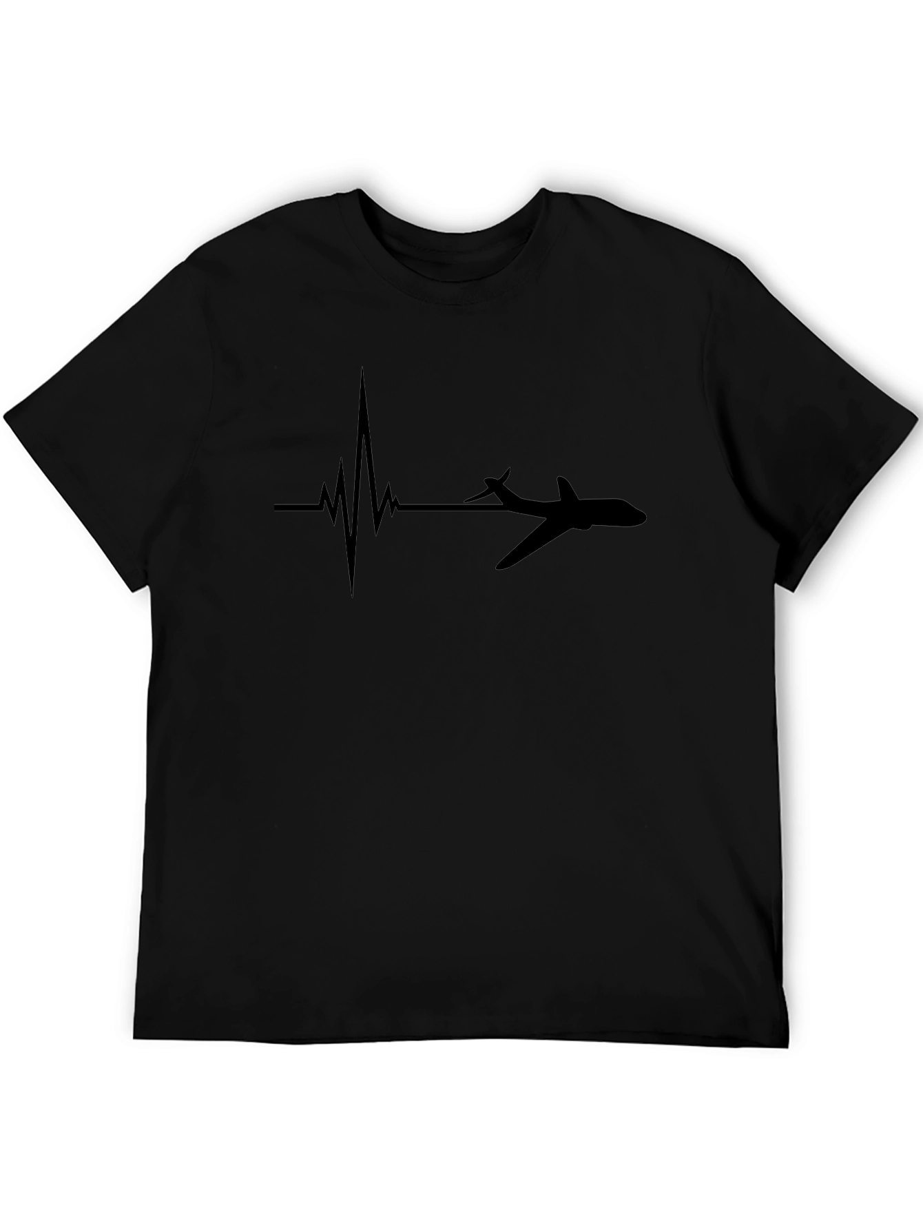 Aviation Heartbeat Black T-Shirt