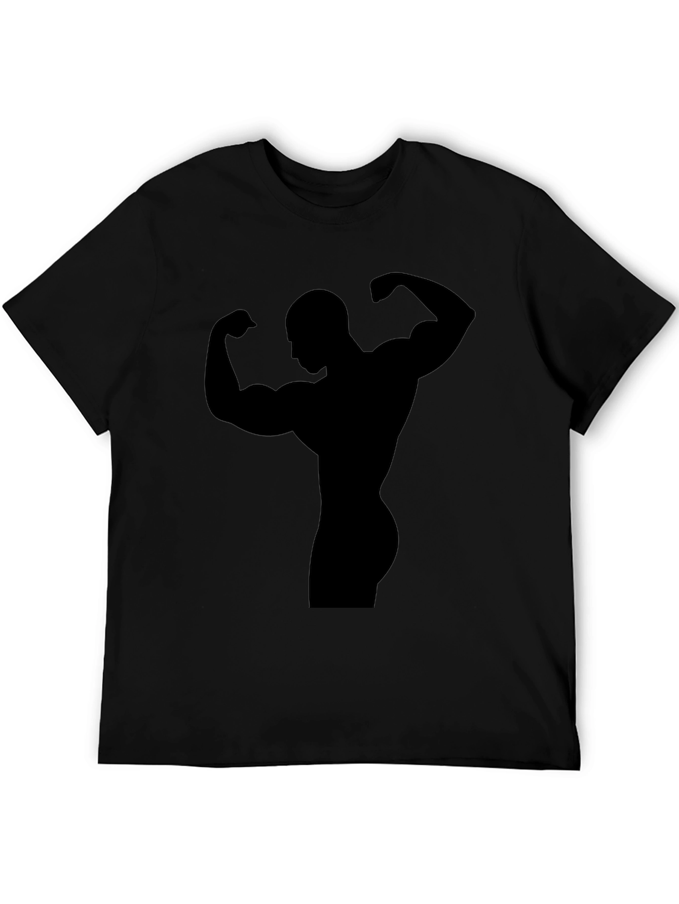 Muscle Man Silhouette Black T-Shirt