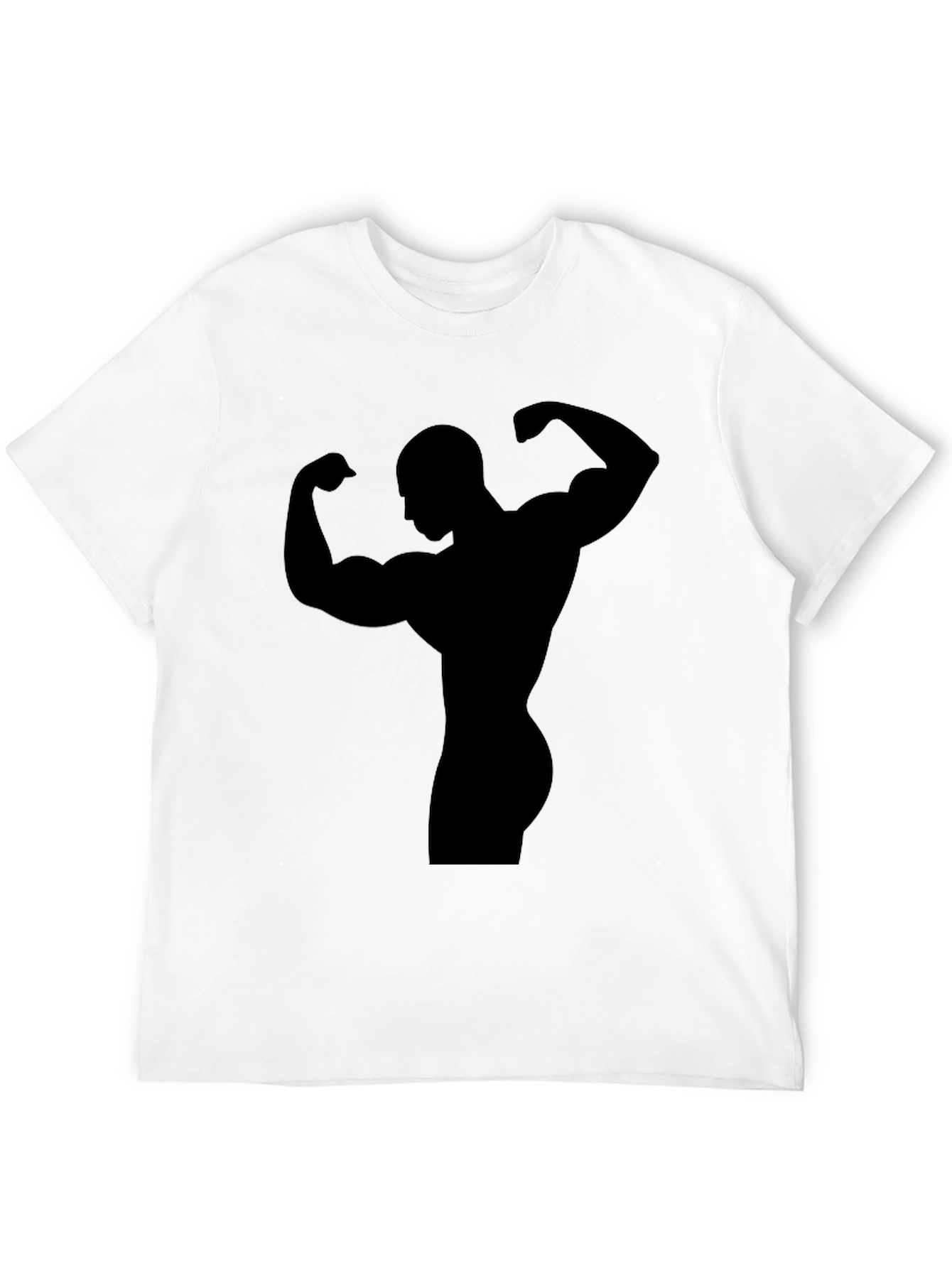 Muscle Man Silhouette Black T-Shirt