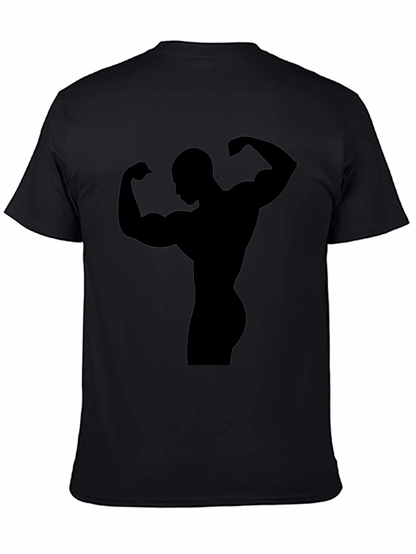 Muscle Man Silhouette Black T-Shirt