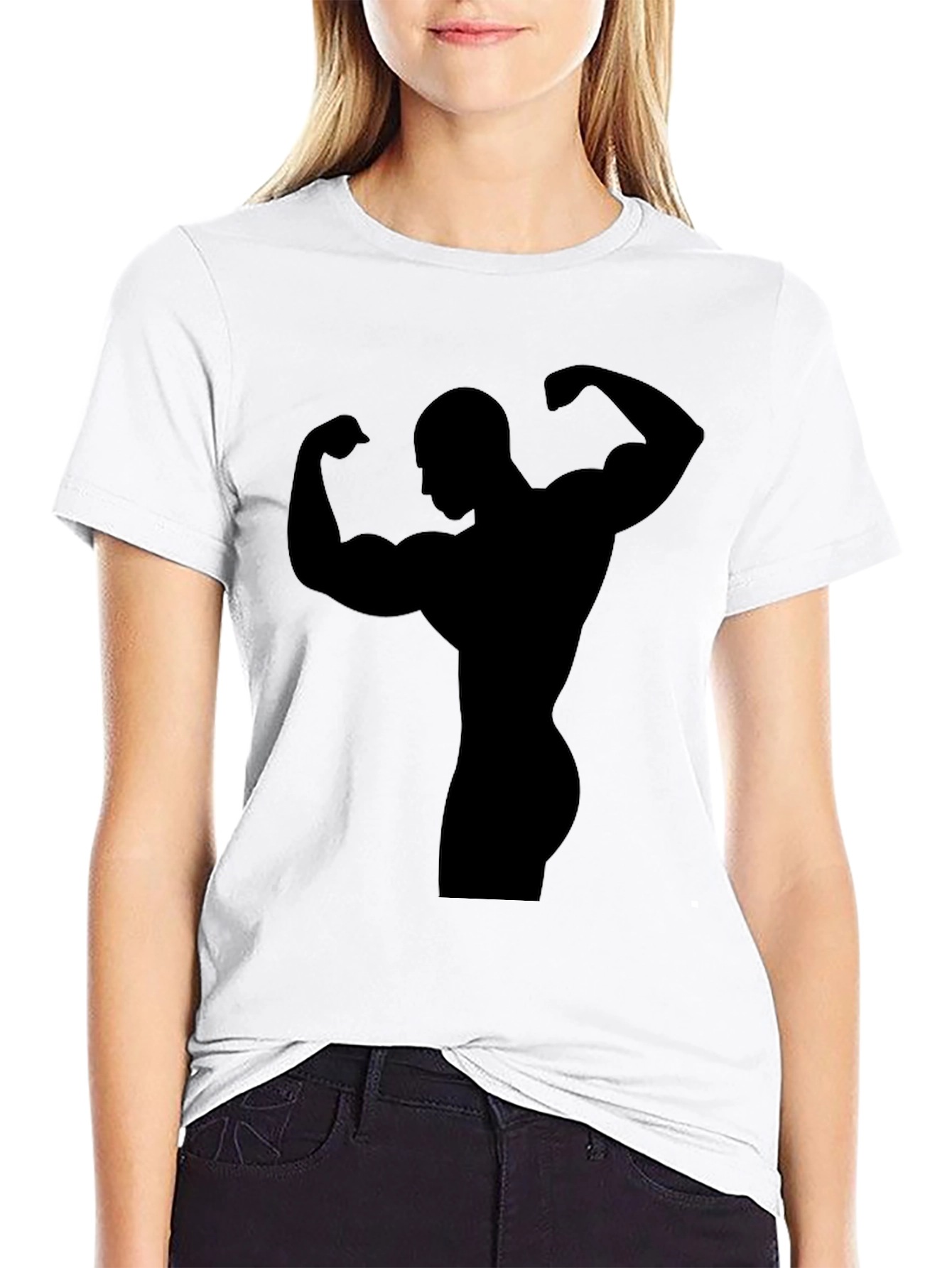 Muscle Man Silhouette Black T-Shirt