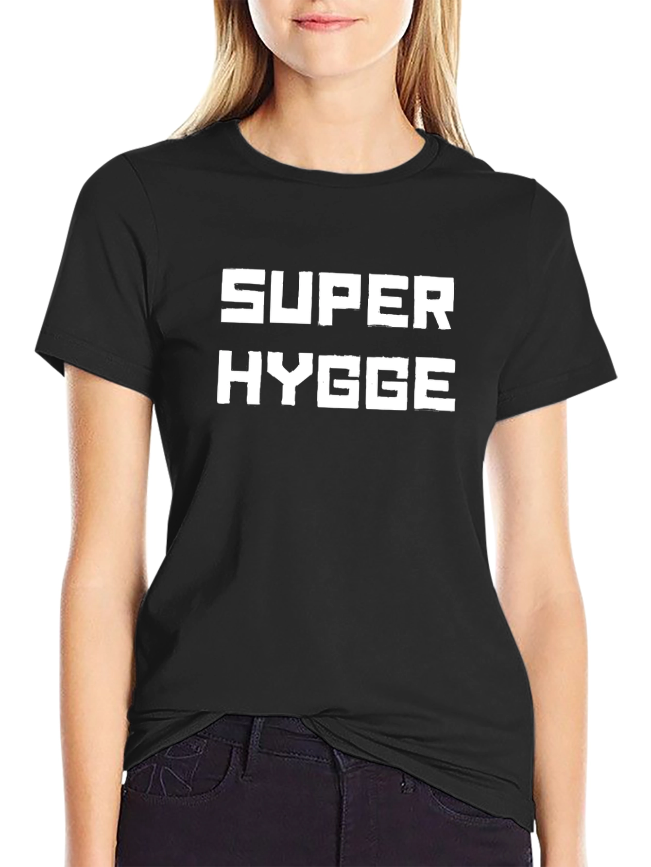 Super Hygge Graphic Tee - Black Casual T-Shirt