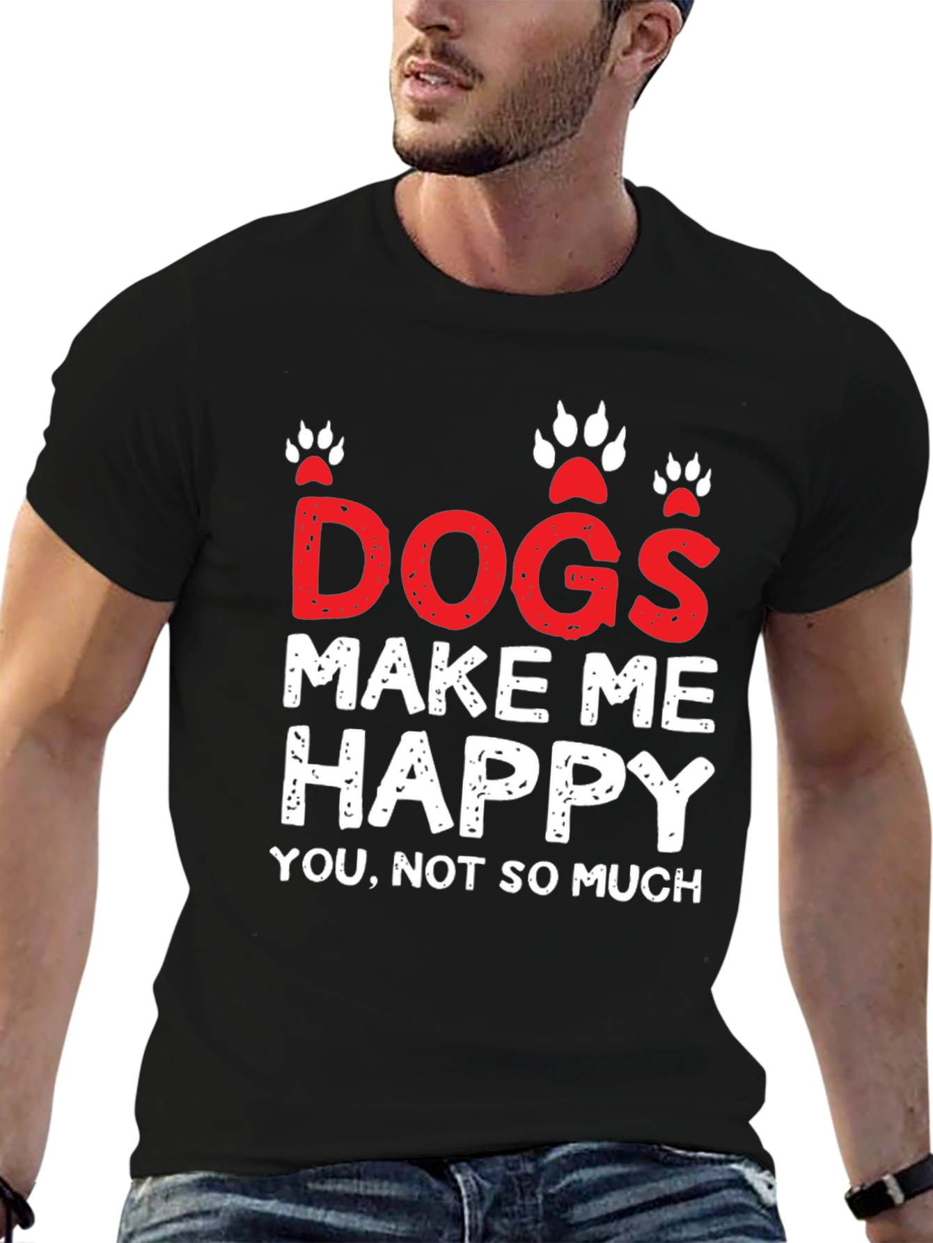 Dogs Make Me Happy Graphic T-Shirt