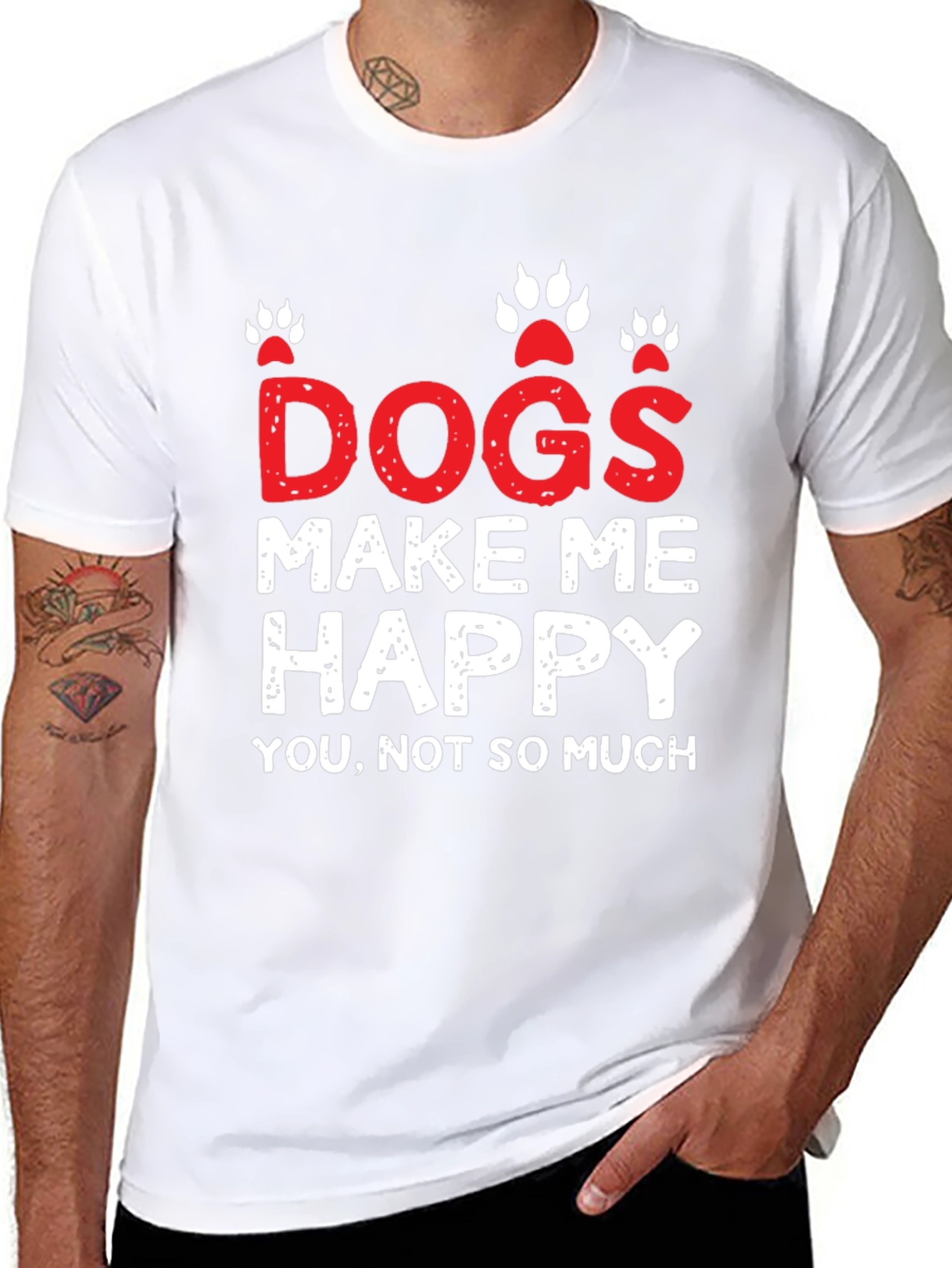 Dogs Make Me Happy Graphic T-Shirt
