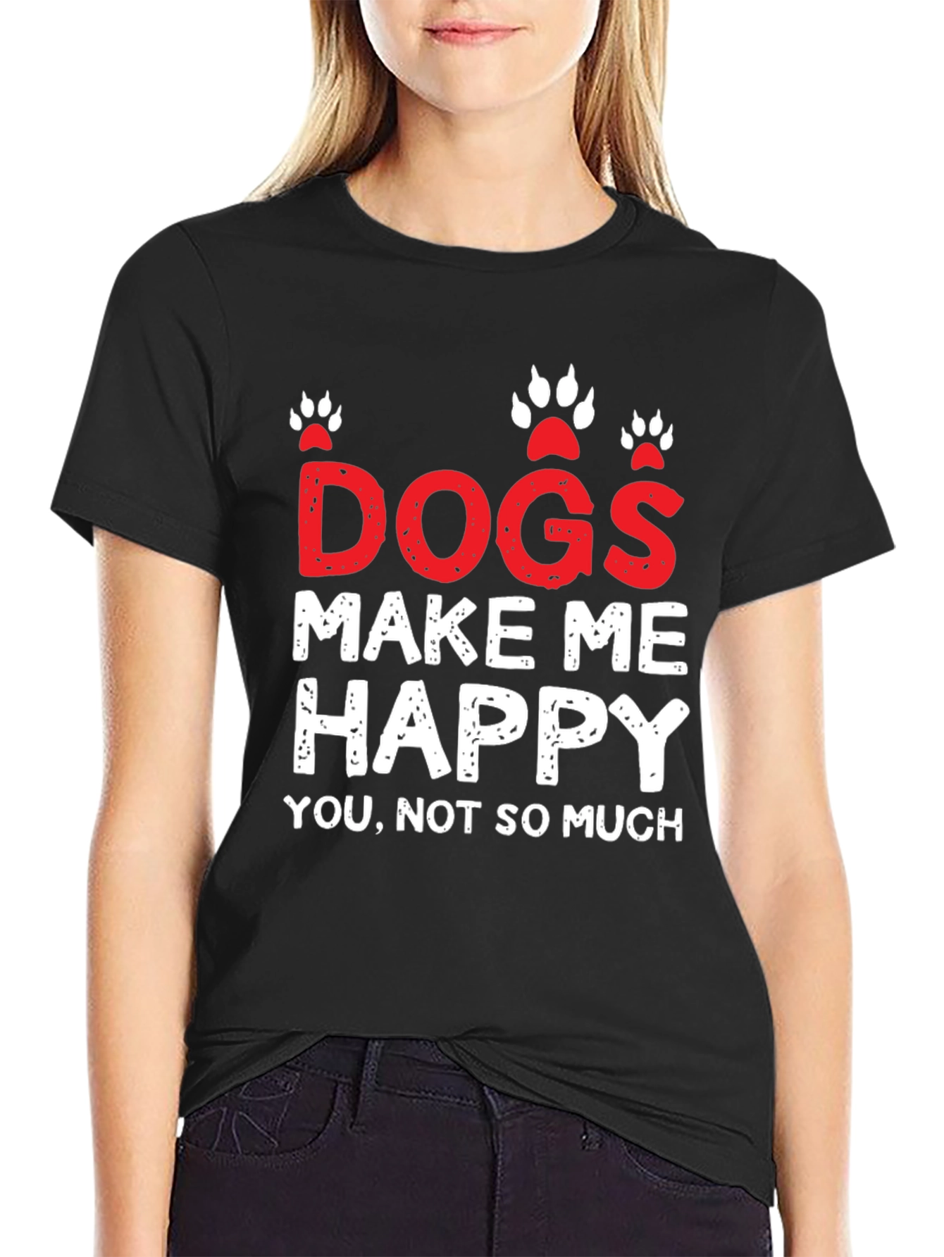 Dogs Make Me Happy Graphic T-Shirt