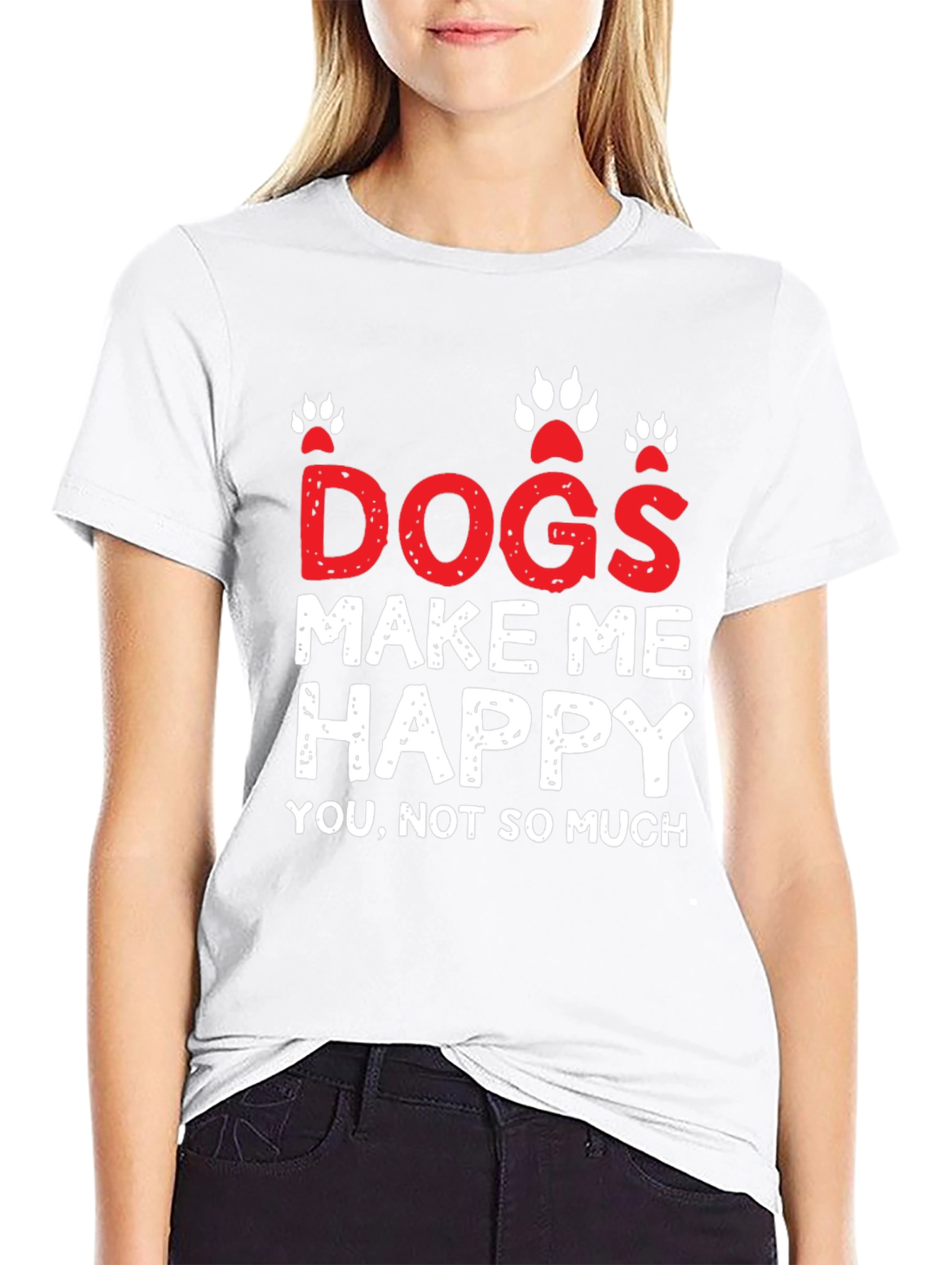 Dogs Make Me Happy Graphic T-Shirt