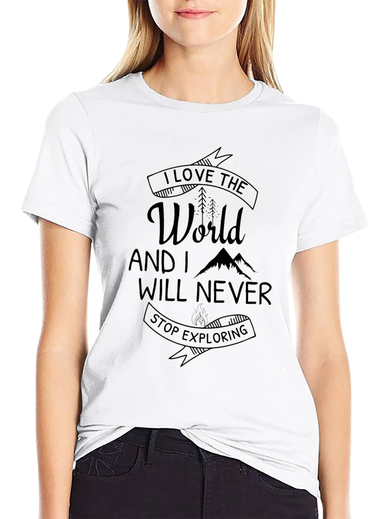 I Love The World Graphic Tee - Black
