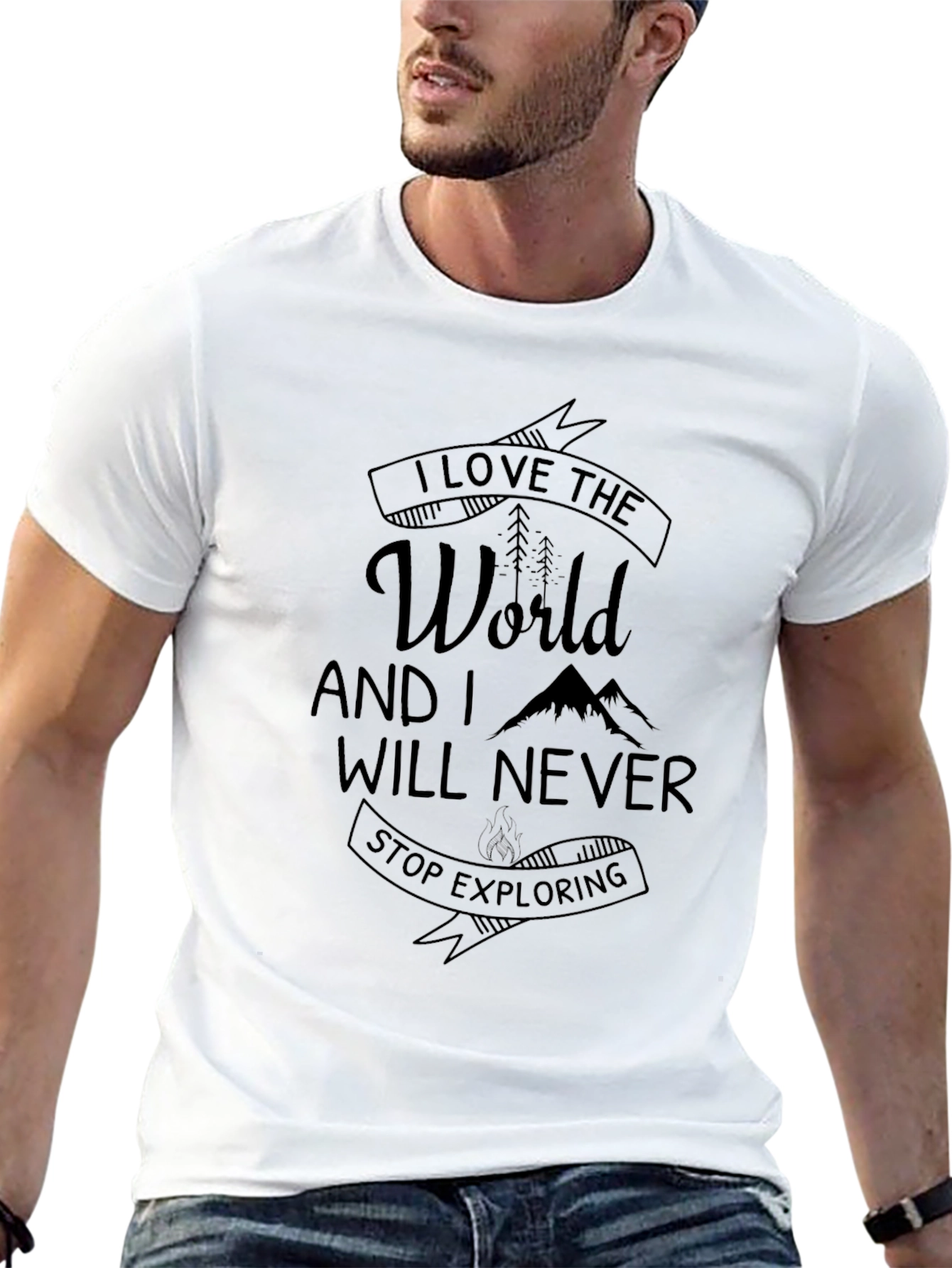 I Love The World Graphic Tee - Black