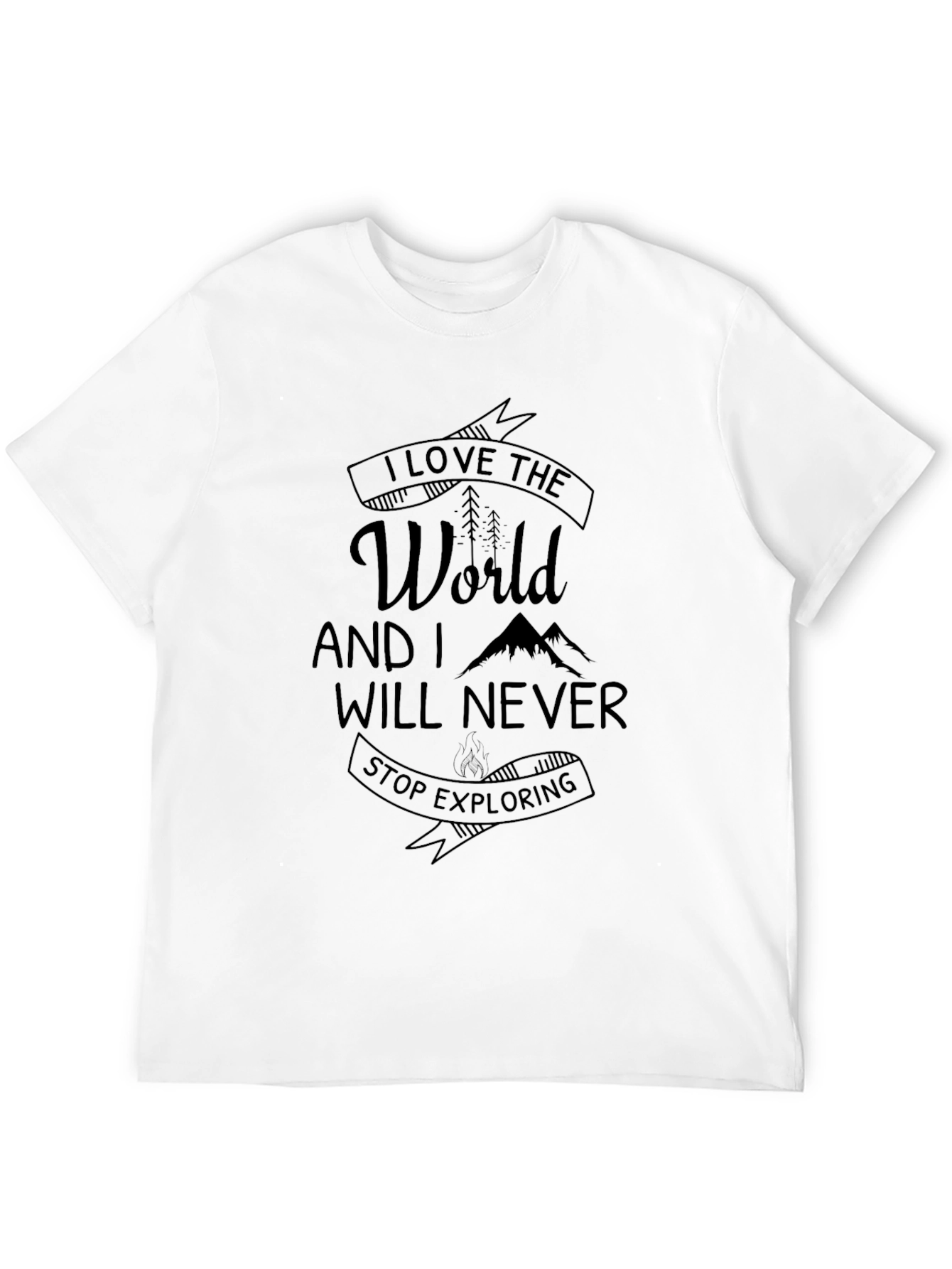I Love The World Graphic Tee - Black