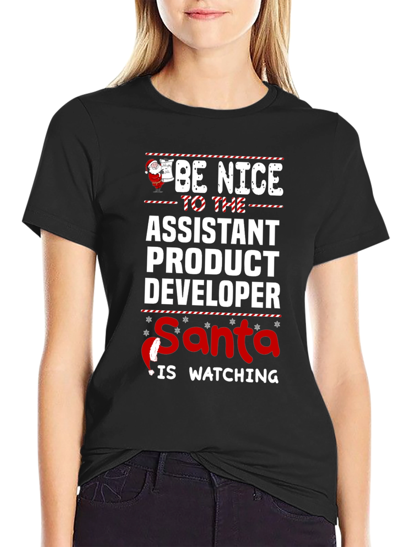 Assistant Product Developer Santa Watching T-Shirt