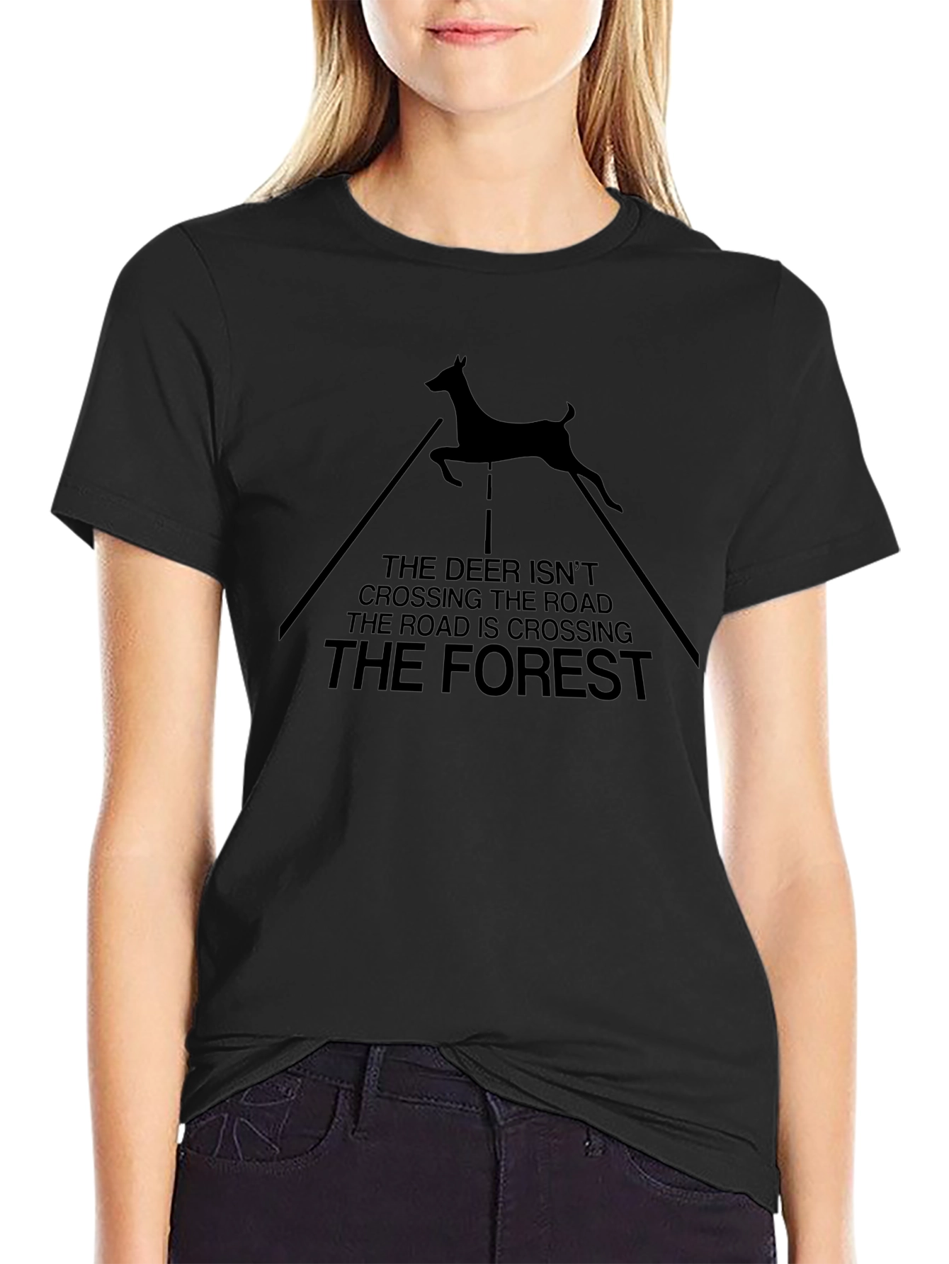 Deer Crossing Forest T-Shirt