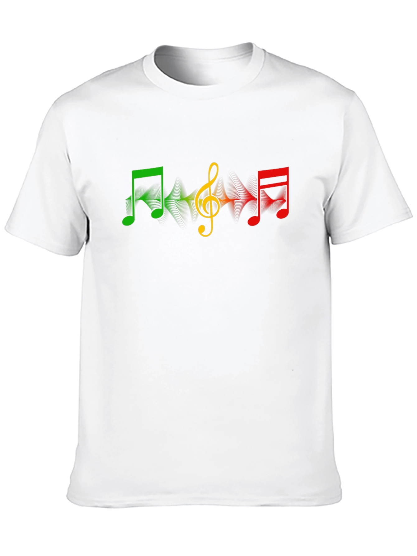 Rasta Music Note Graphic T-Shirt - Black