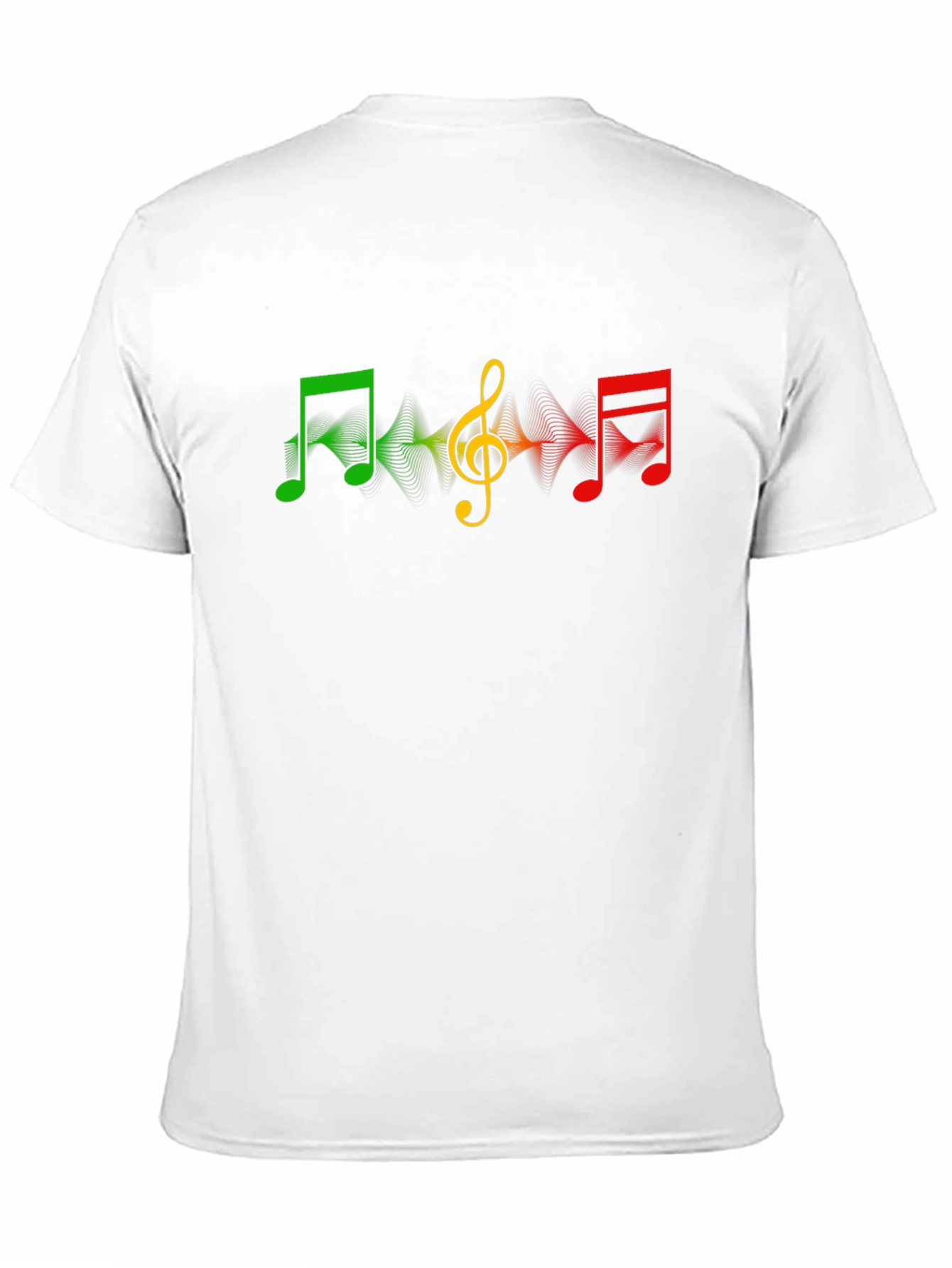 Rasta Music Note Graphic T-Shirt - Black