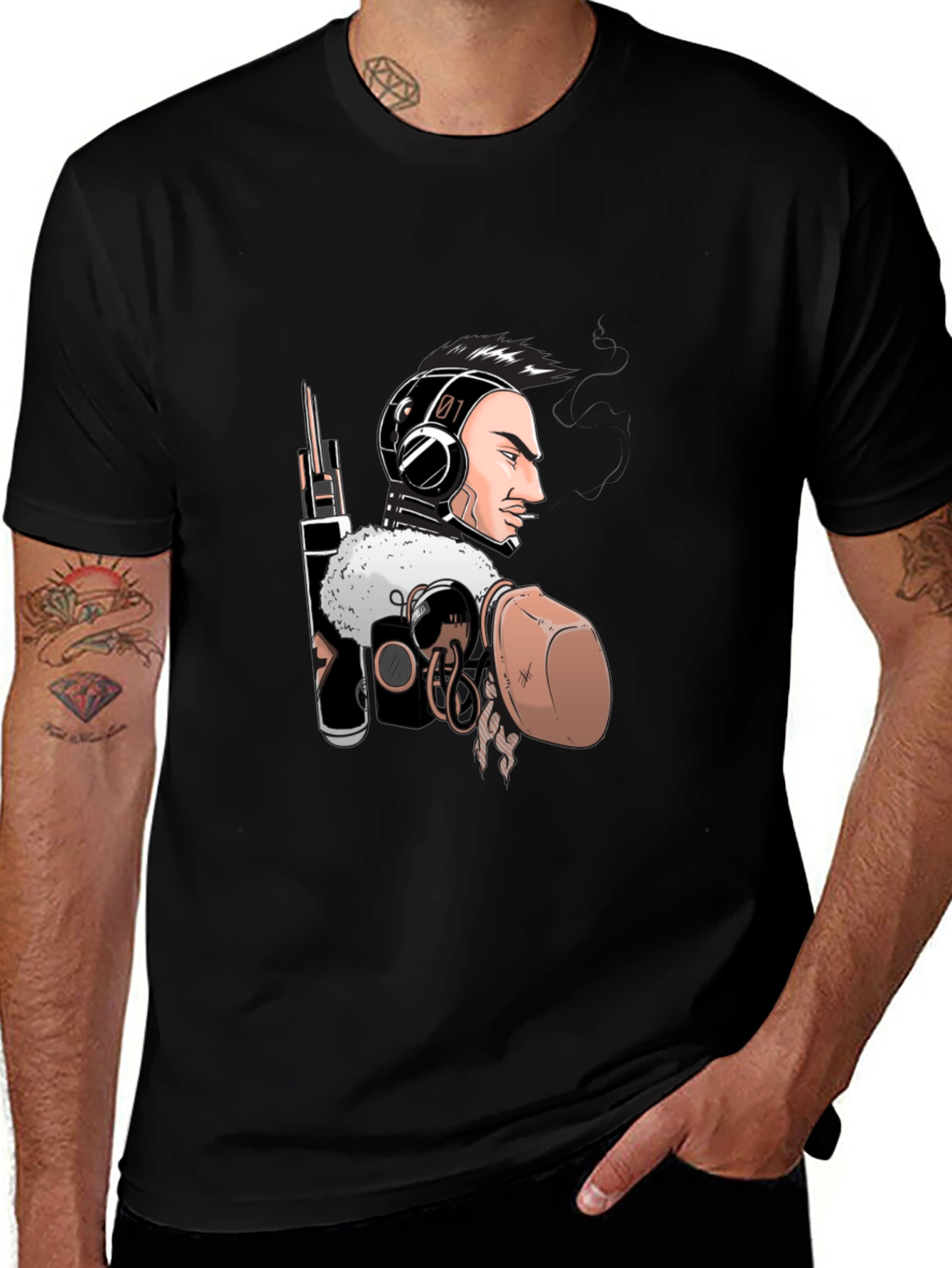 Sci-Fi Soldier Graphic T-Shirt
