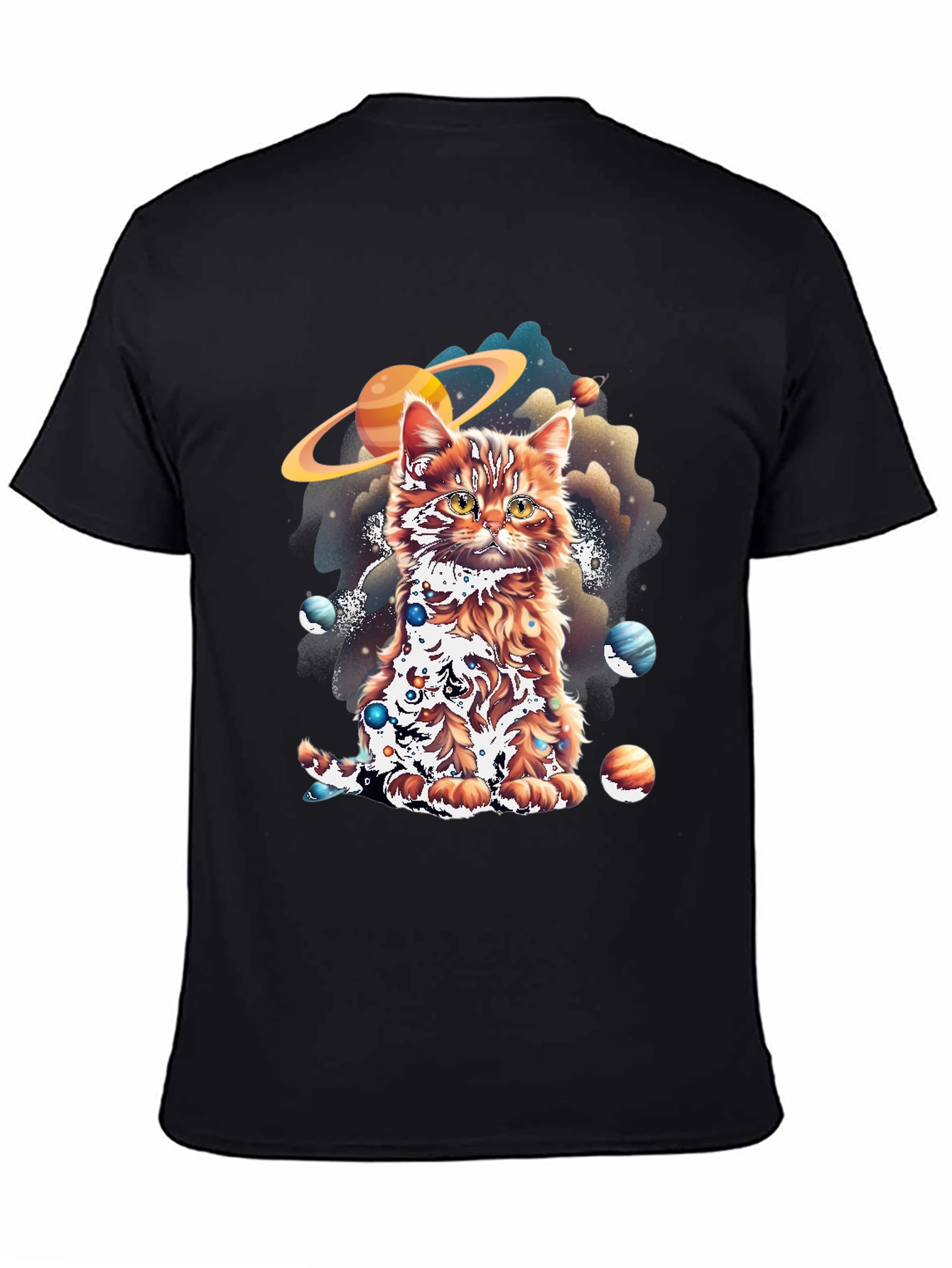 Cosmic Cat Graphic Tee - Black