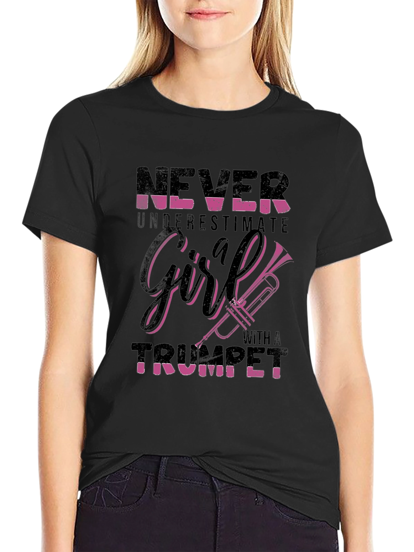 Never Underestimate Girl Trumpet T-Shirt