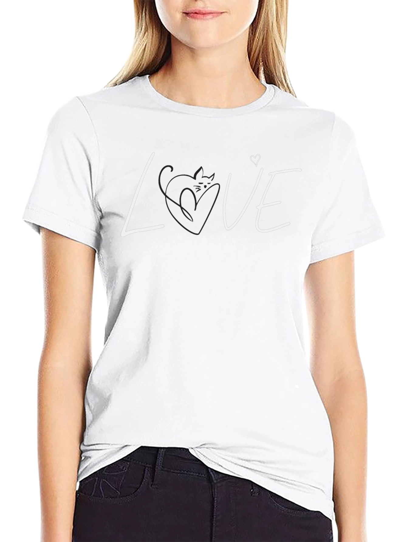Love Cats Graphic T-Shirt - Unisex Black Tee