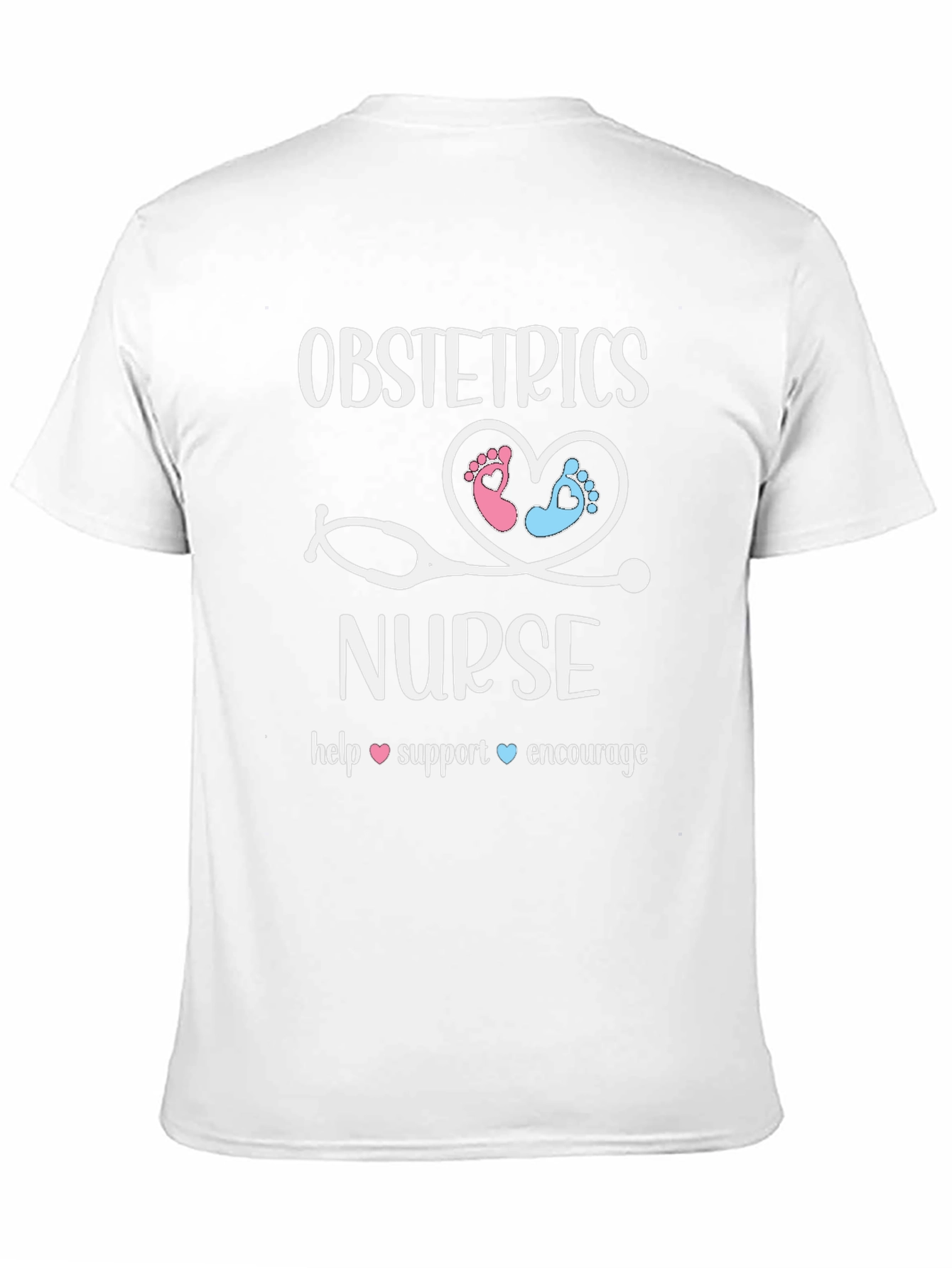 Obstetrics Nurse T-Shirt: Heart & Stethoscope Design