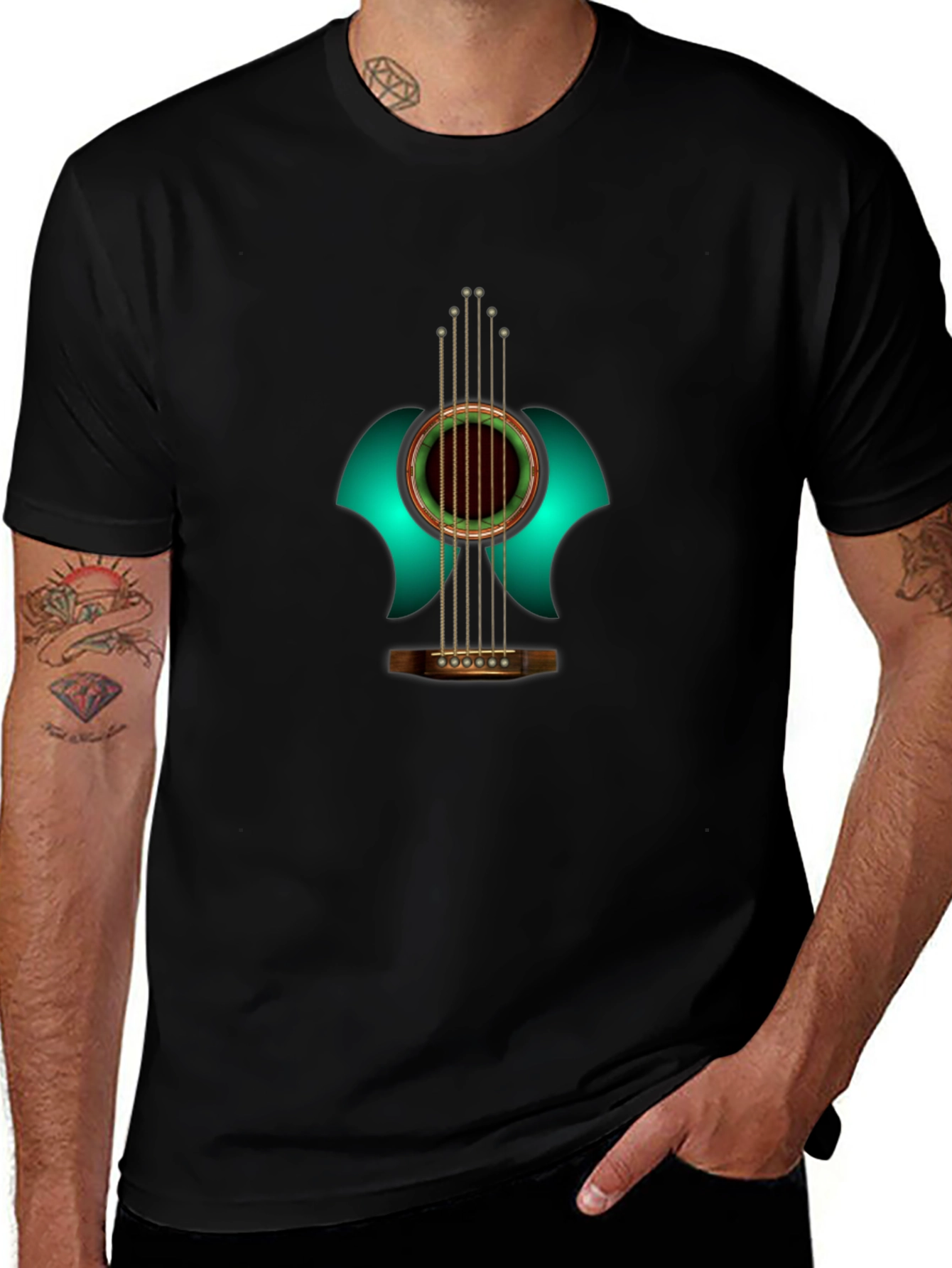 Abstract Guitar Graphic Tee - Unique Music Lover Shirt
