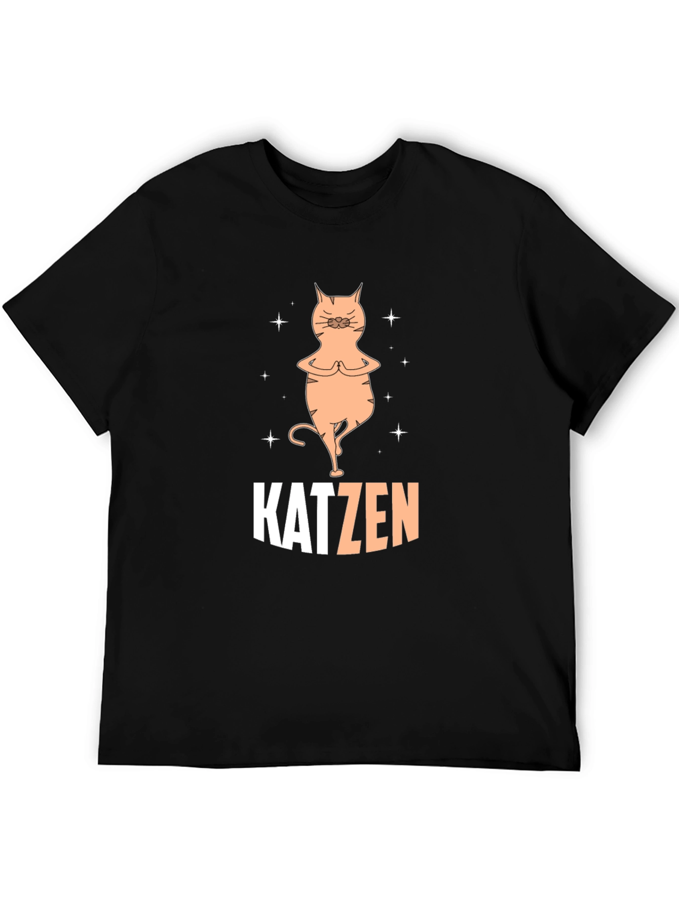 Katzen Yoga Black T-Shirt