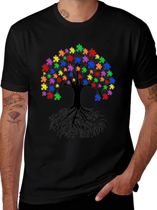 Autism Awareness Puzzle Tree T-Shirt