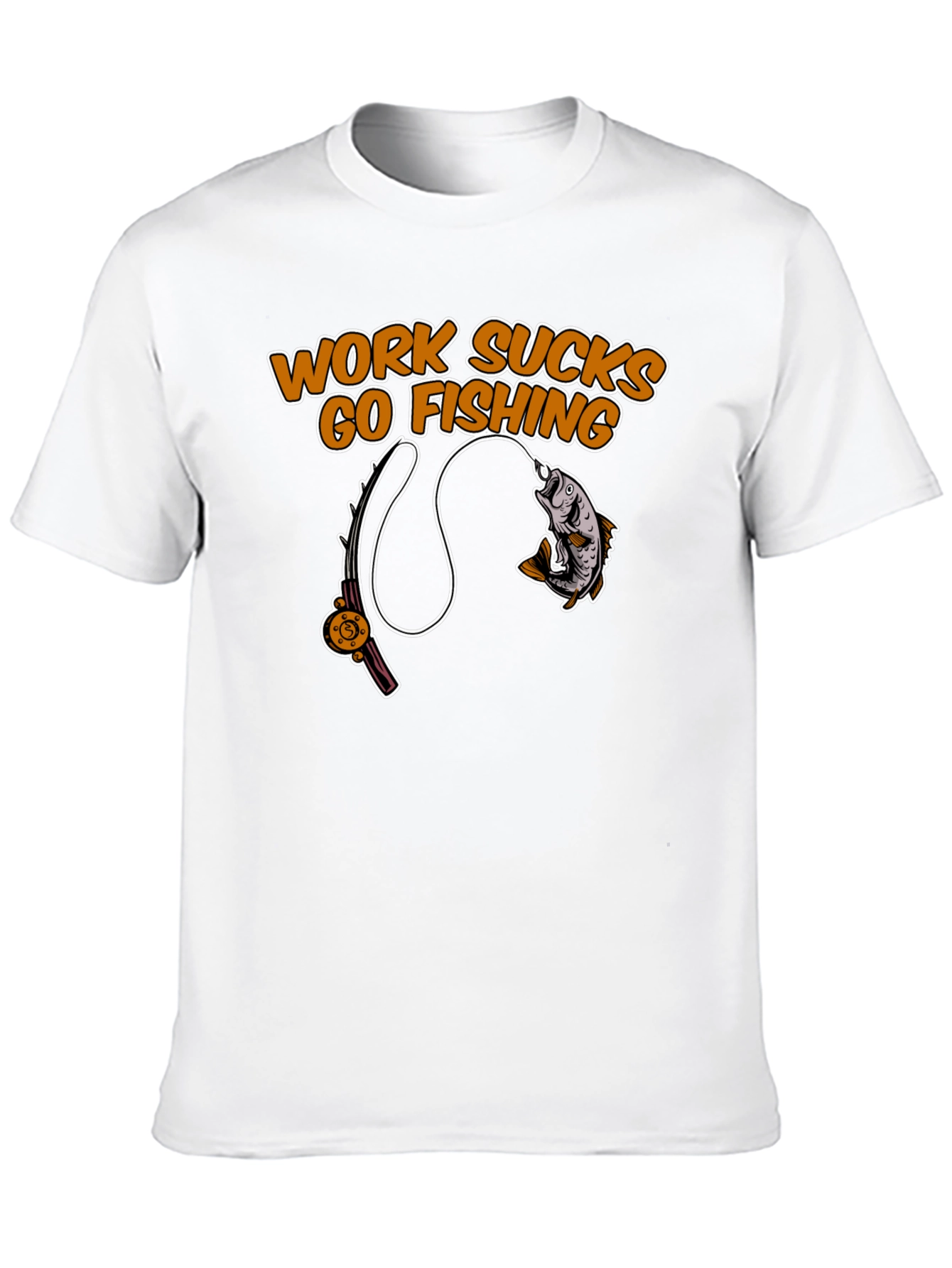 Work Sucks Go Fishing Black T-Shirt