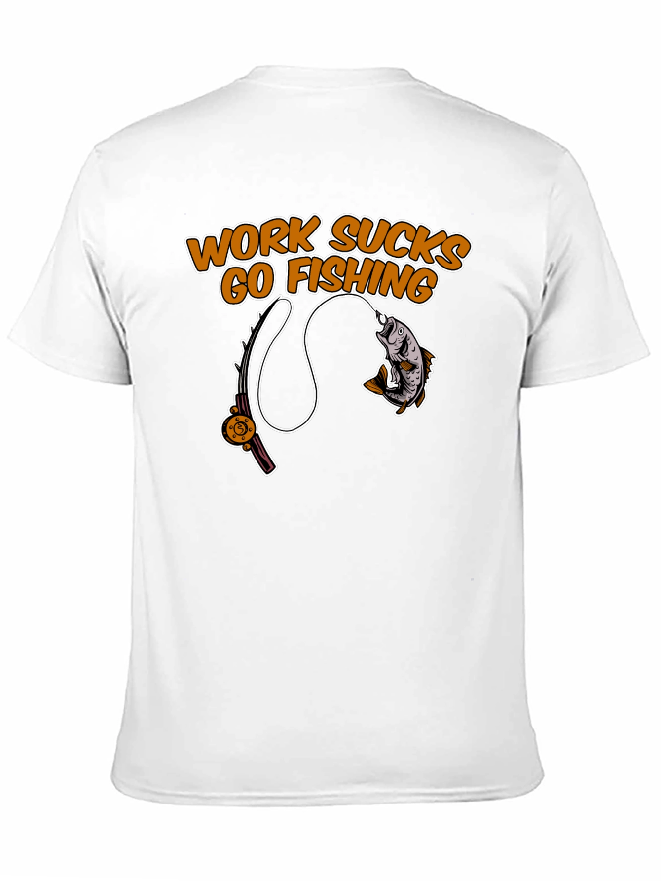 Work Sucks Go Fishing Black T-Shirt