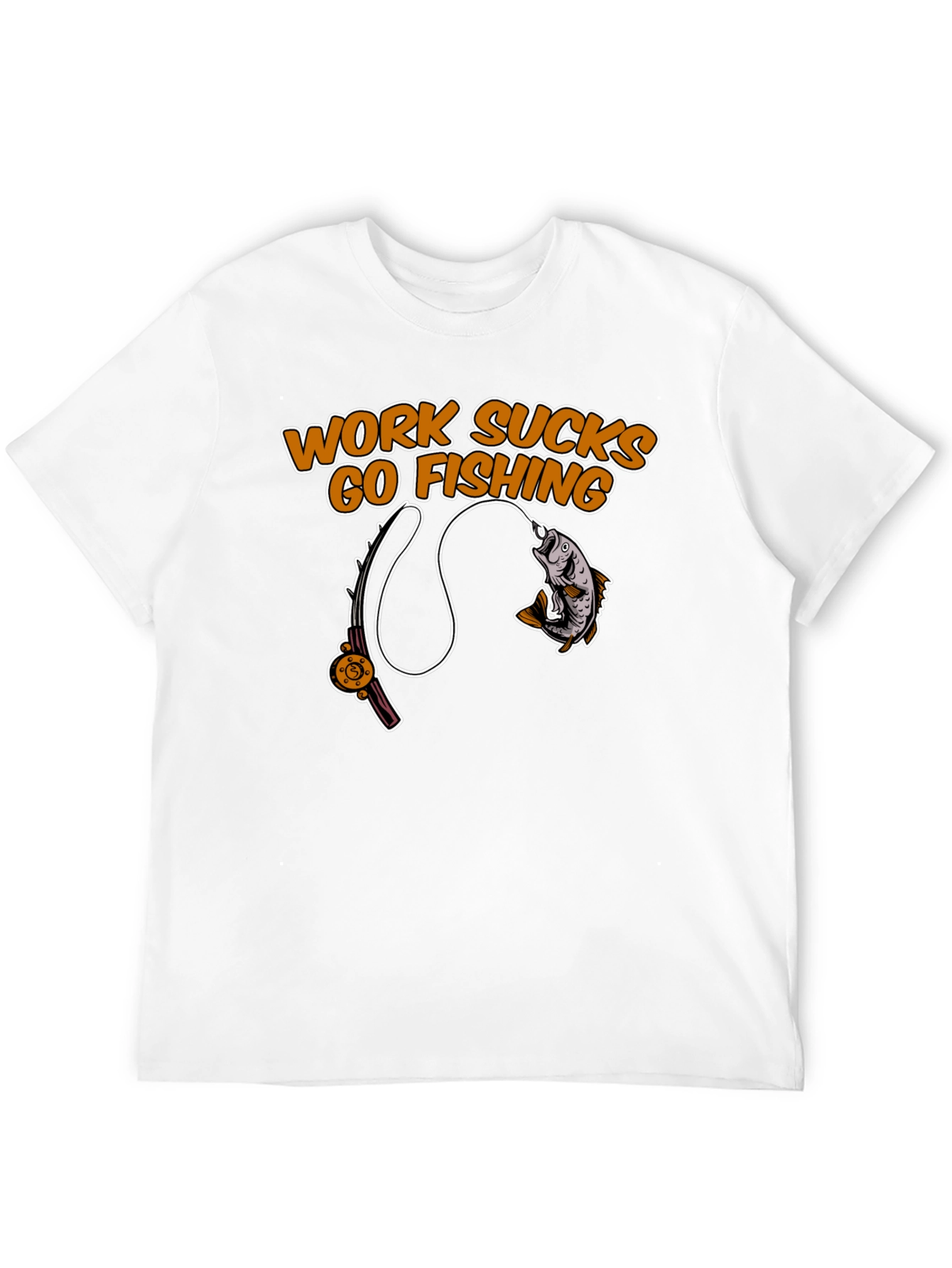 Work Sucks Go Fishing Black T-Shirt