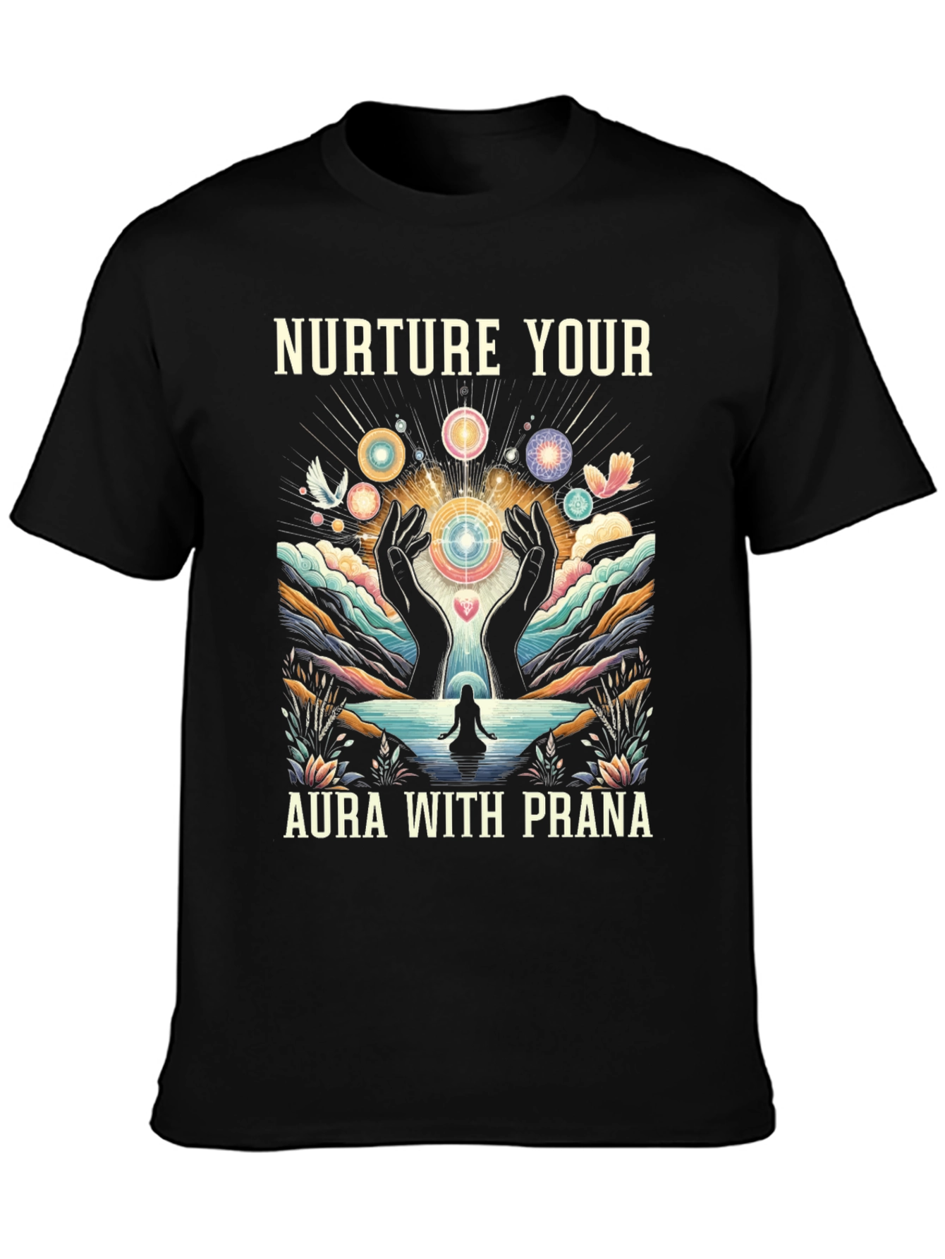 Nurture Your Aura Graphic T-Shirt - Meditation Prana Tee