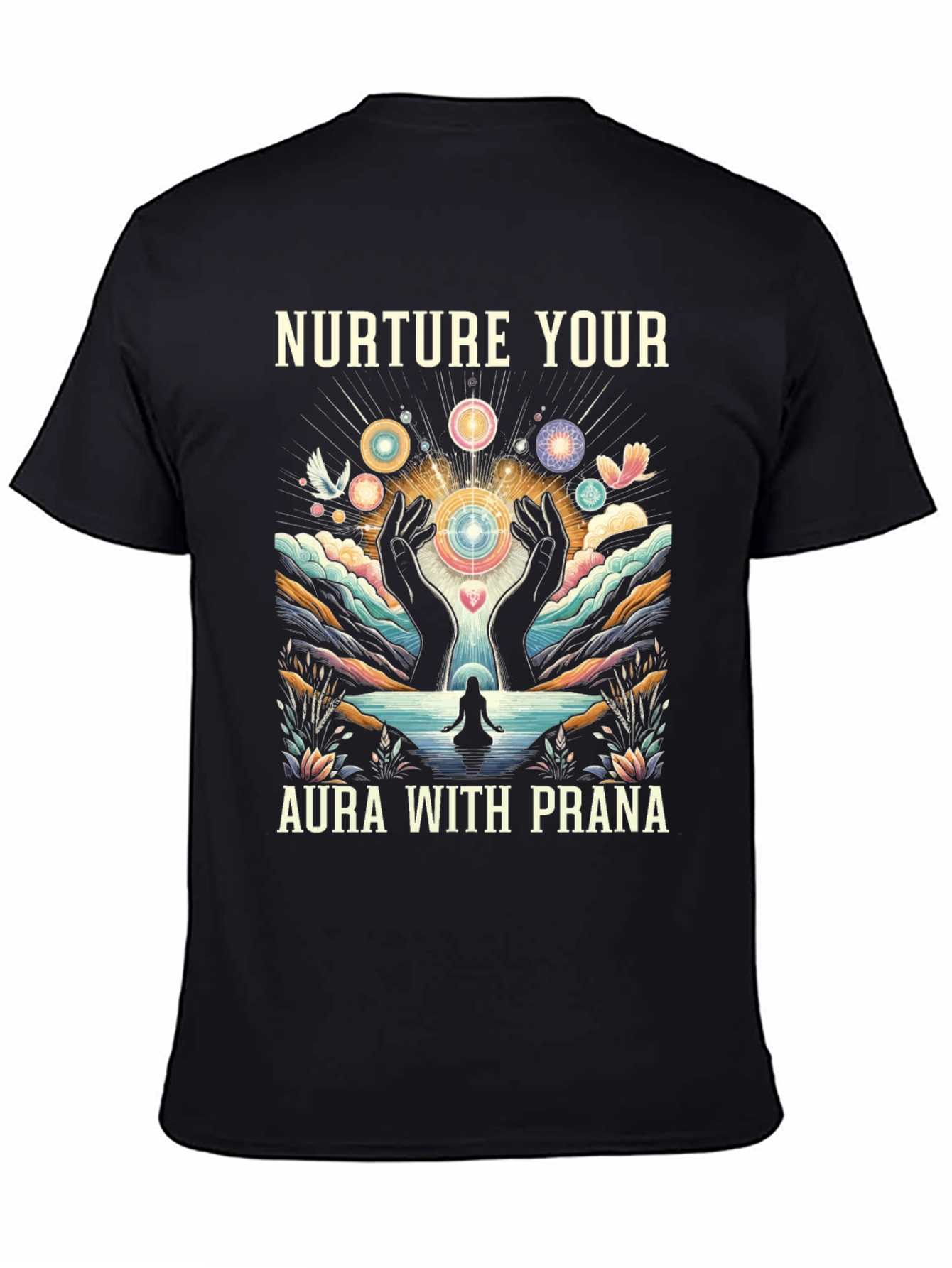 Nurture Your Aura Graphic T-Shirt - Meditation Prana Tee