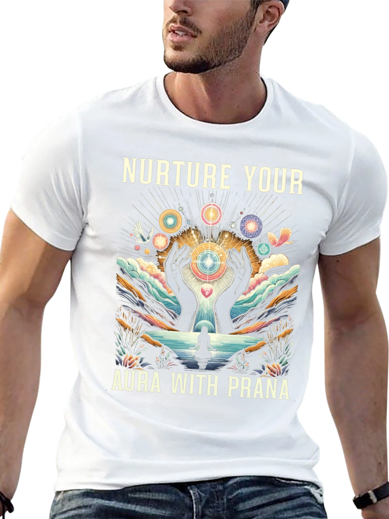 Nurture Your Aura Graphic T-Shirt - Meditation Prana Tee