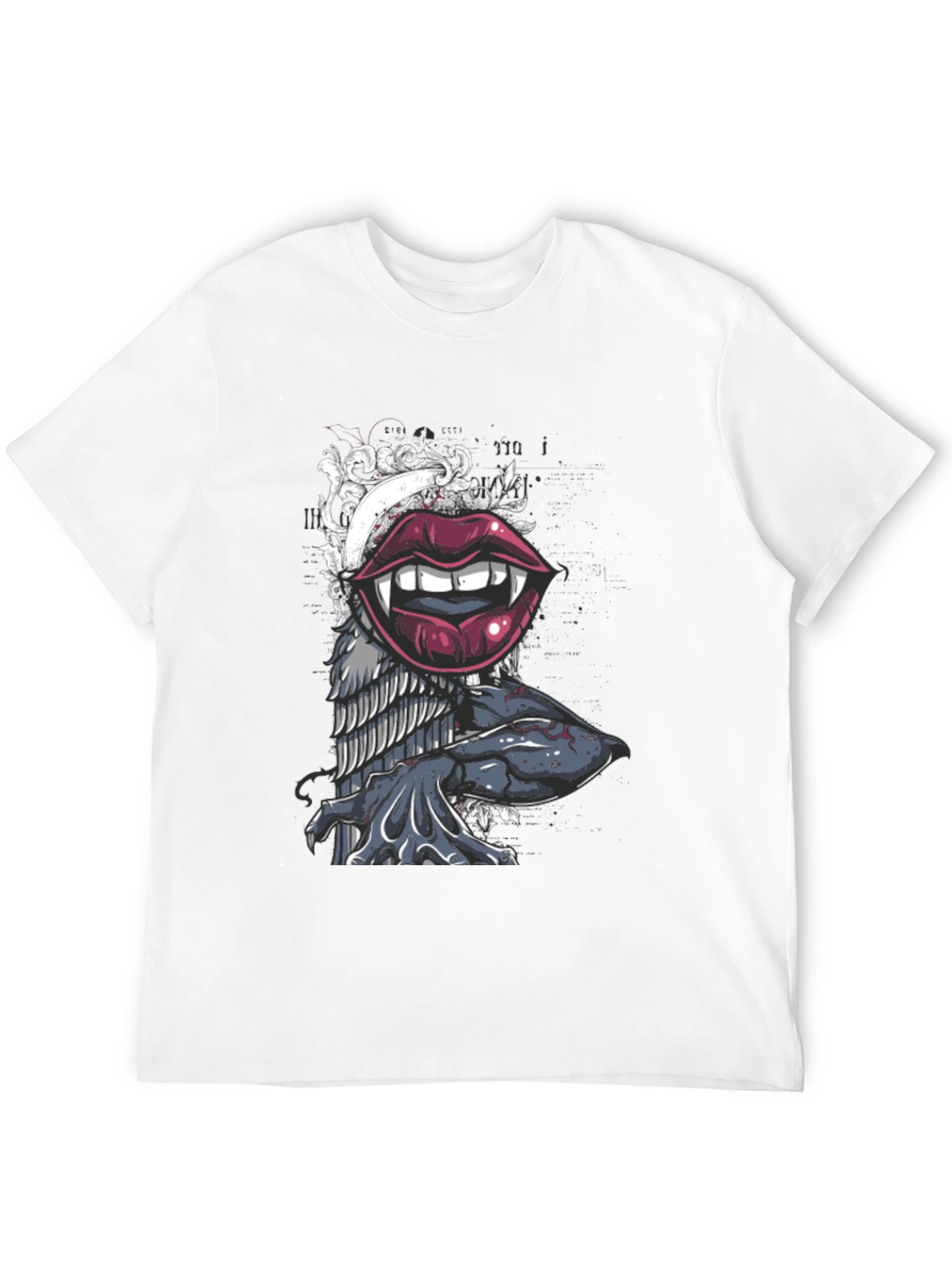 Vampire Lips Graphic Tee - Black