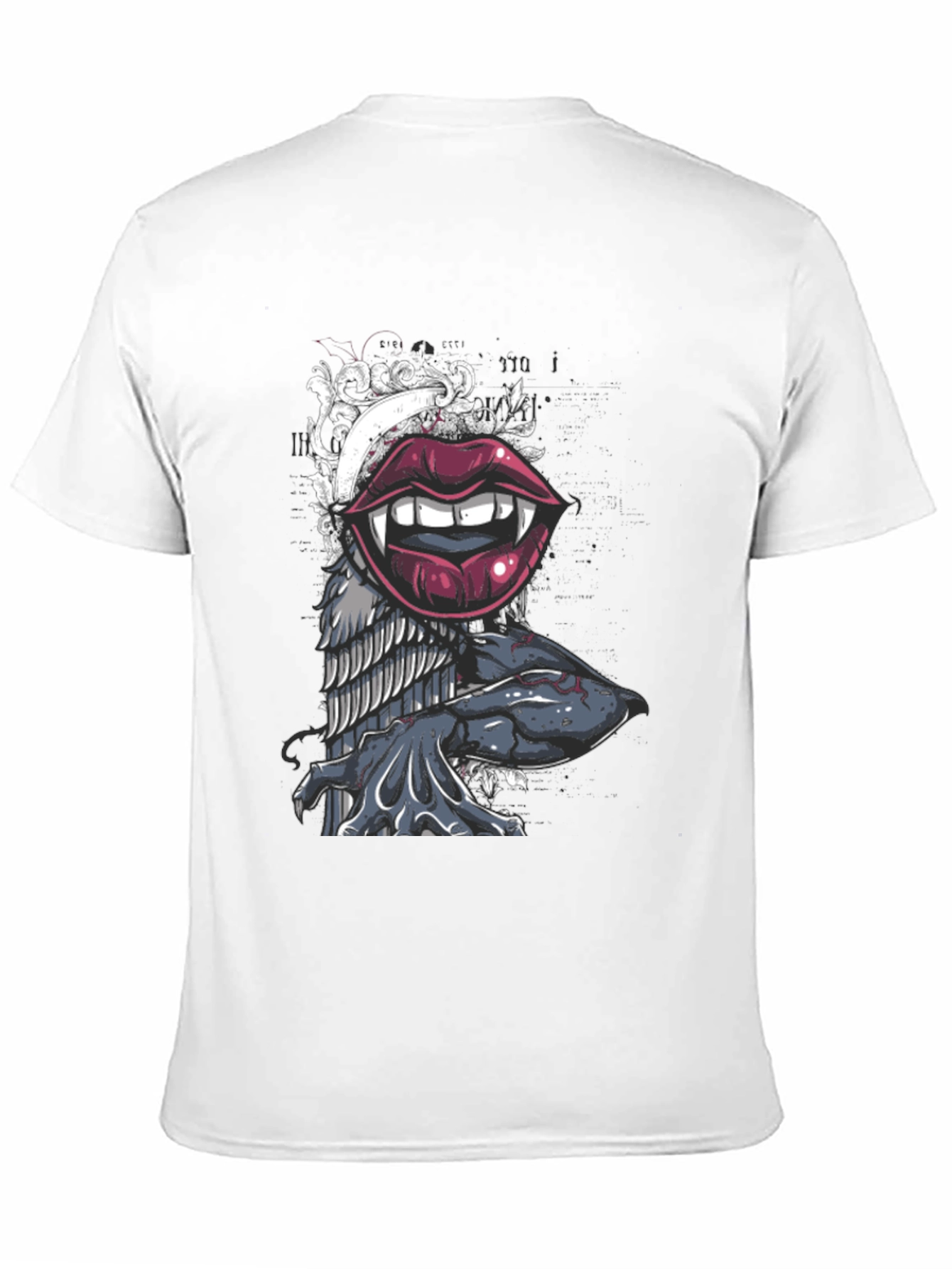 Vampire Lips Graphic Tee - Black