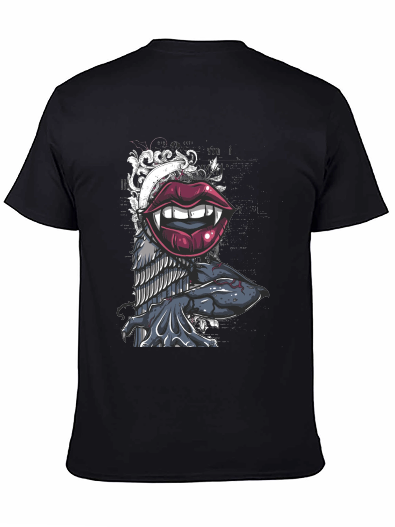 Vampire Lips Graphic Tee - Black