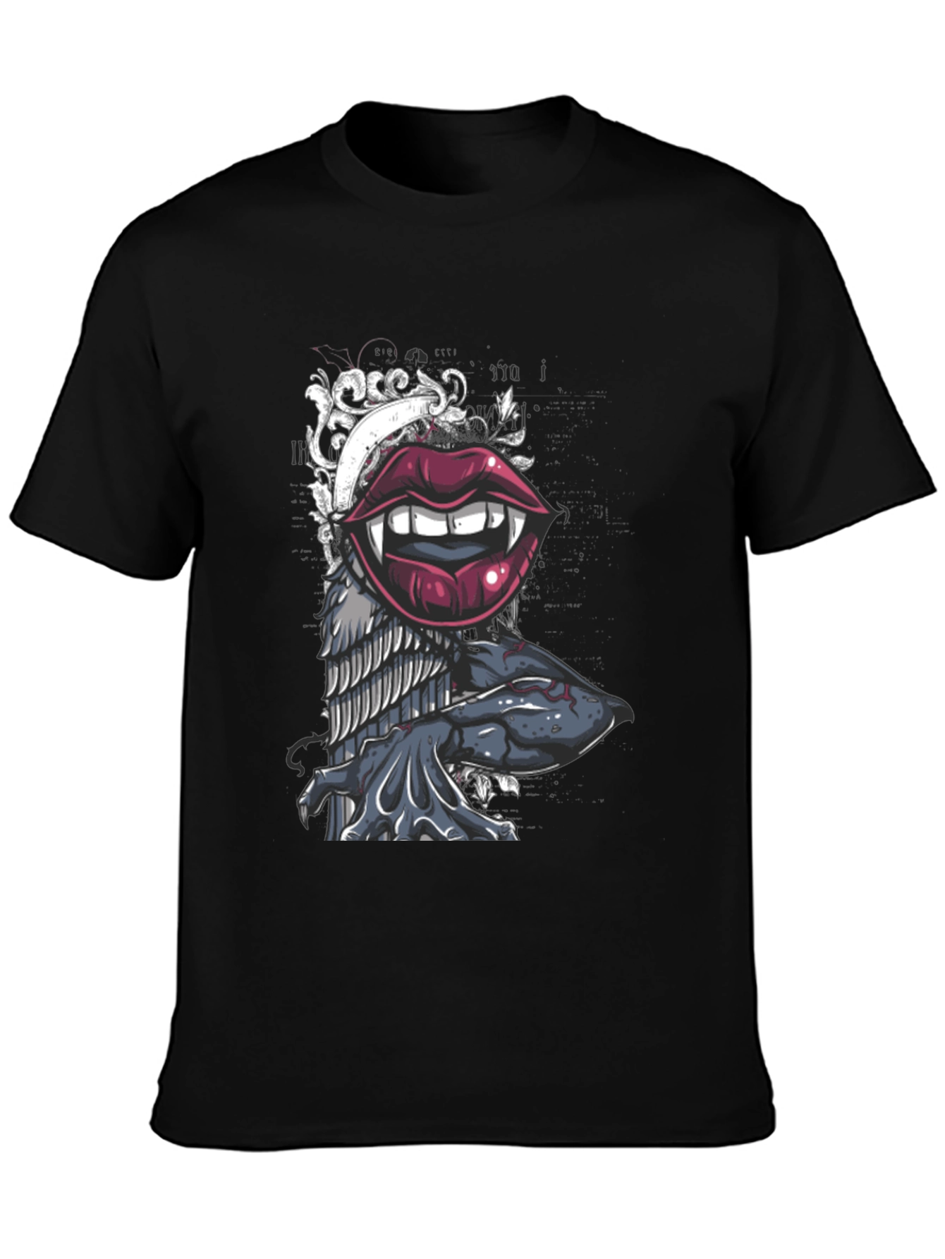 Vampire Lips Graphic Tee - Black