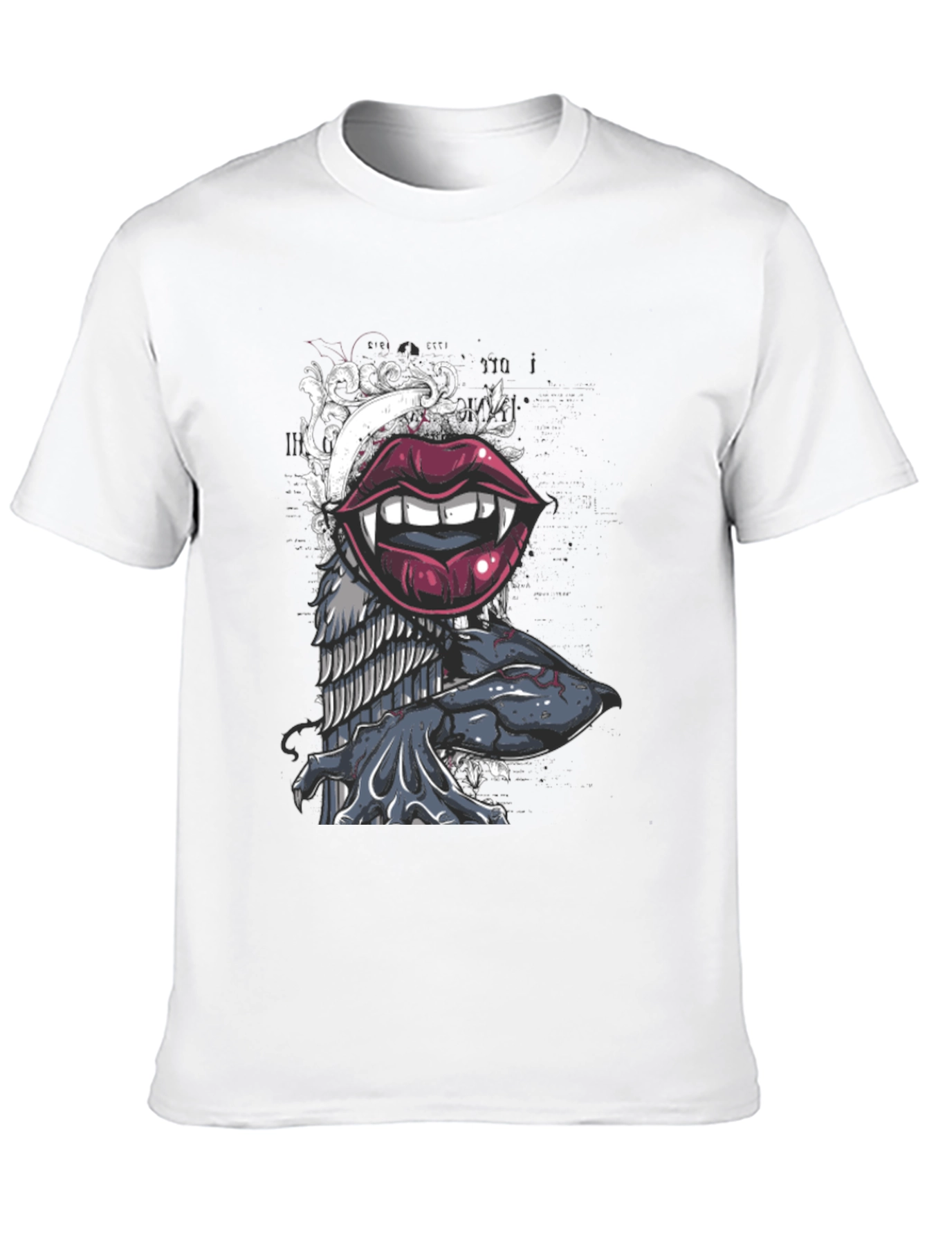 Vampire Lips Graphic Tee - Black