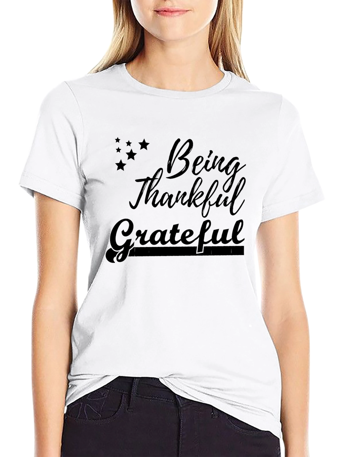 Being Thankful Grateful Black T-Shirt