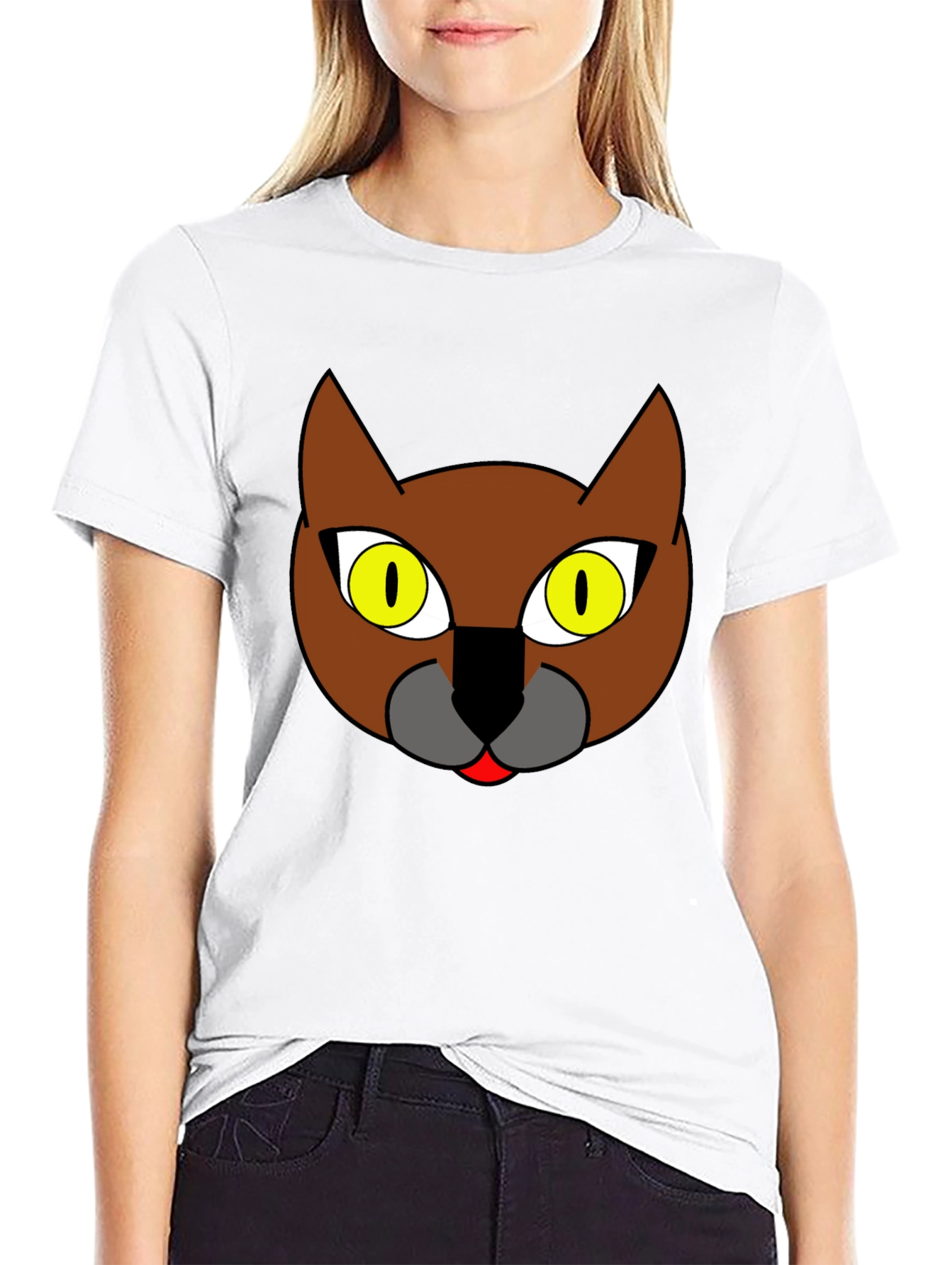 Cool Cat Graphic Print Black T-Shirt