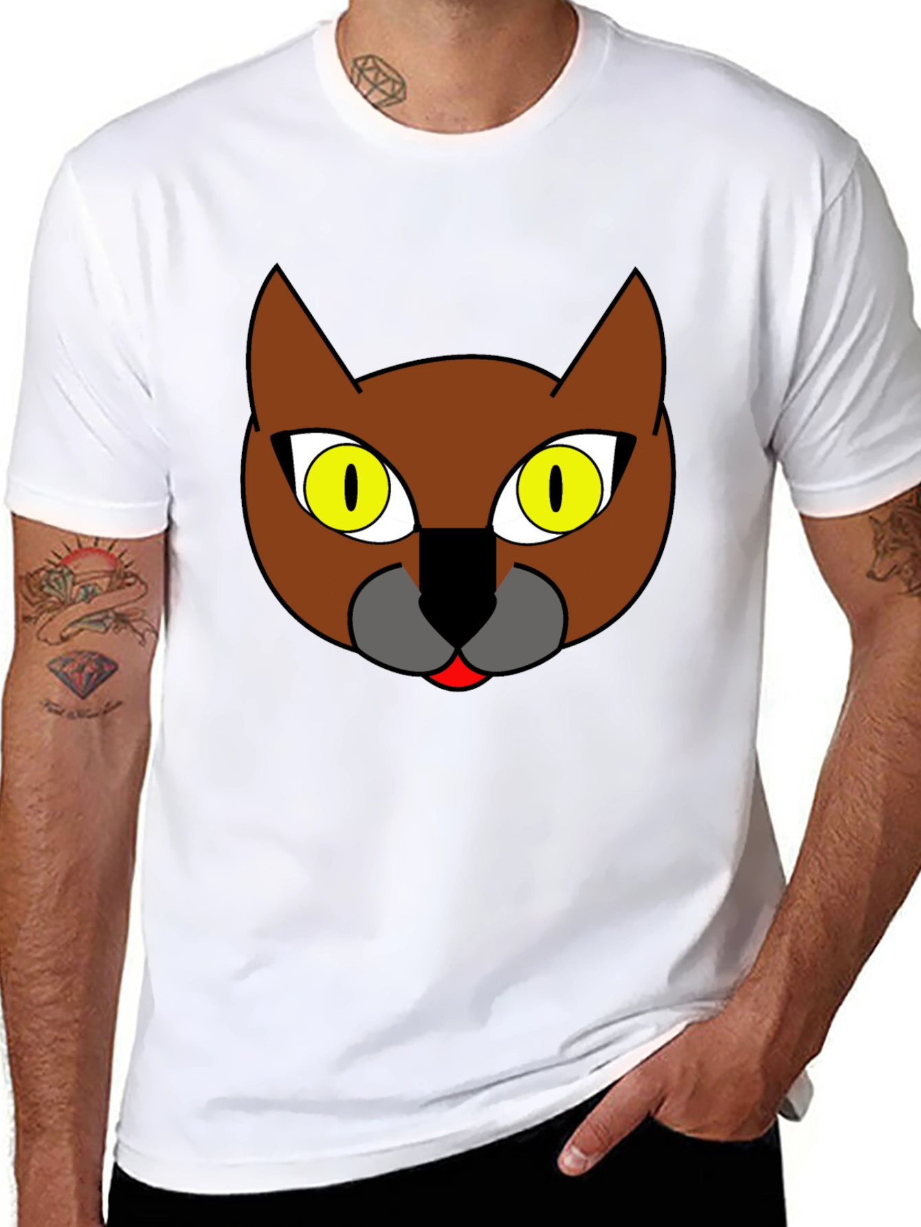 Cool Cat Graphic Print Black T-Shirt