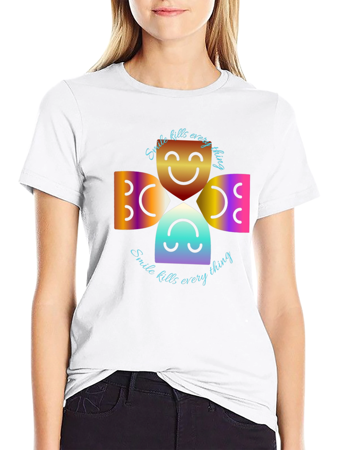 Smile Kills Everything Black Graphic Tee