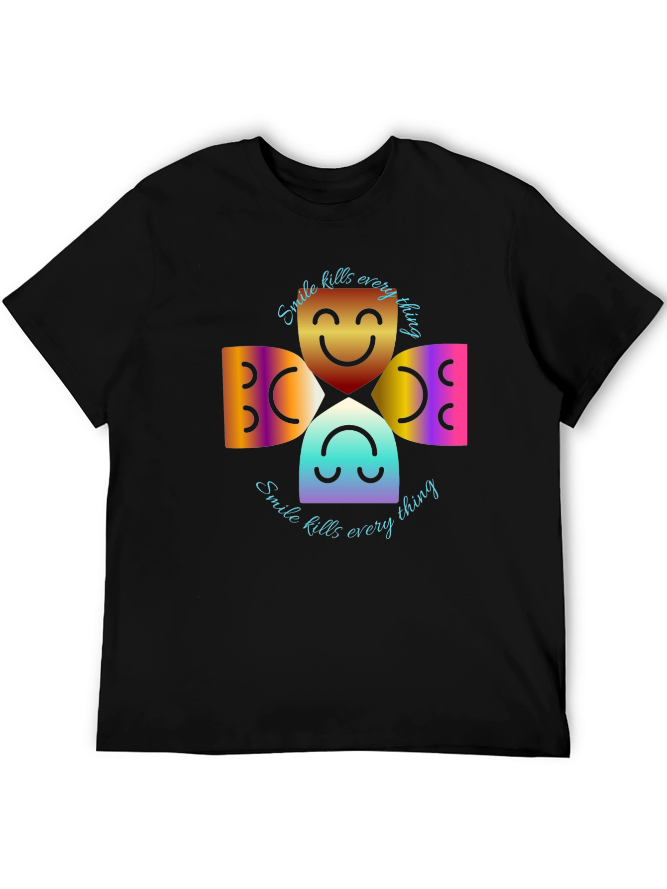 Smile Kills Everything Black Graphic Tee