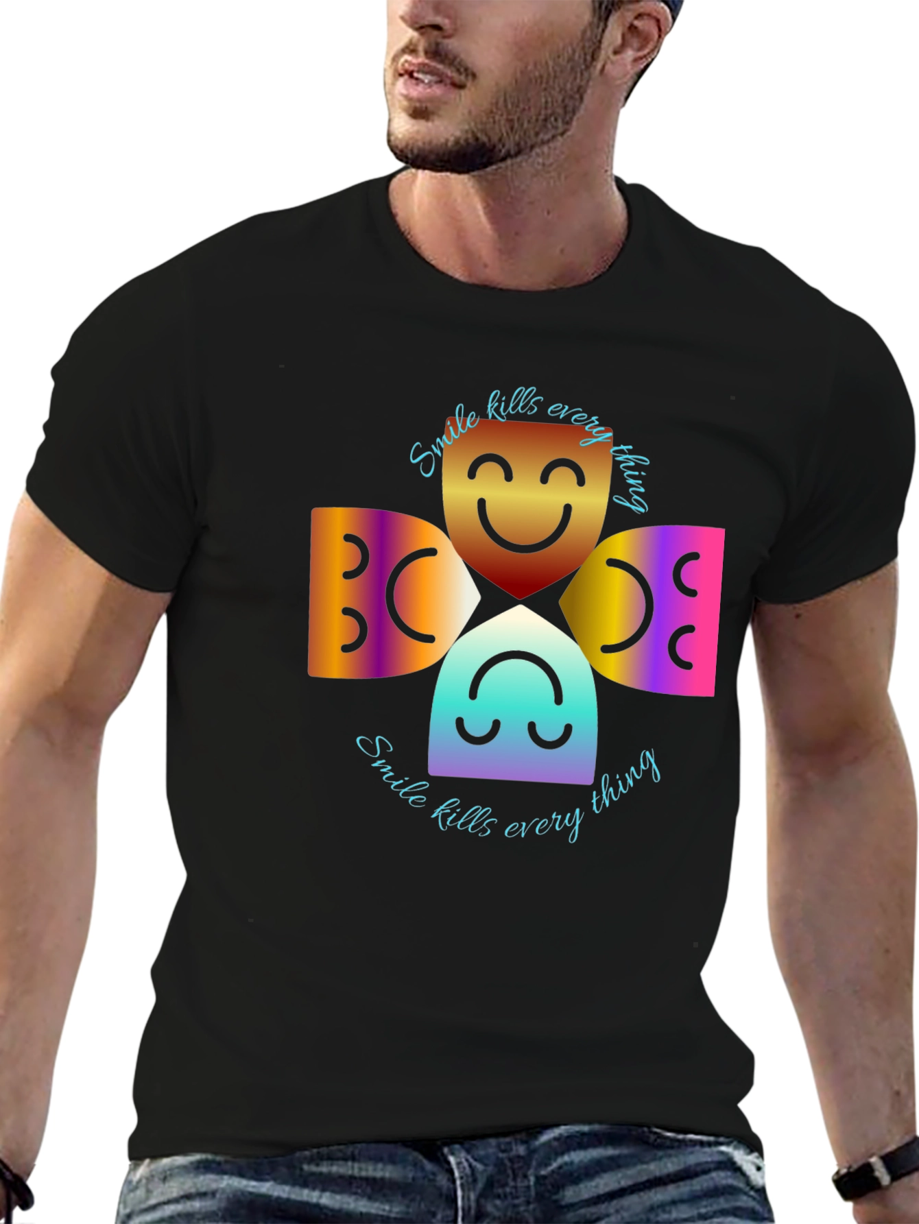 Smile Kills Everything Black Graphic Tee