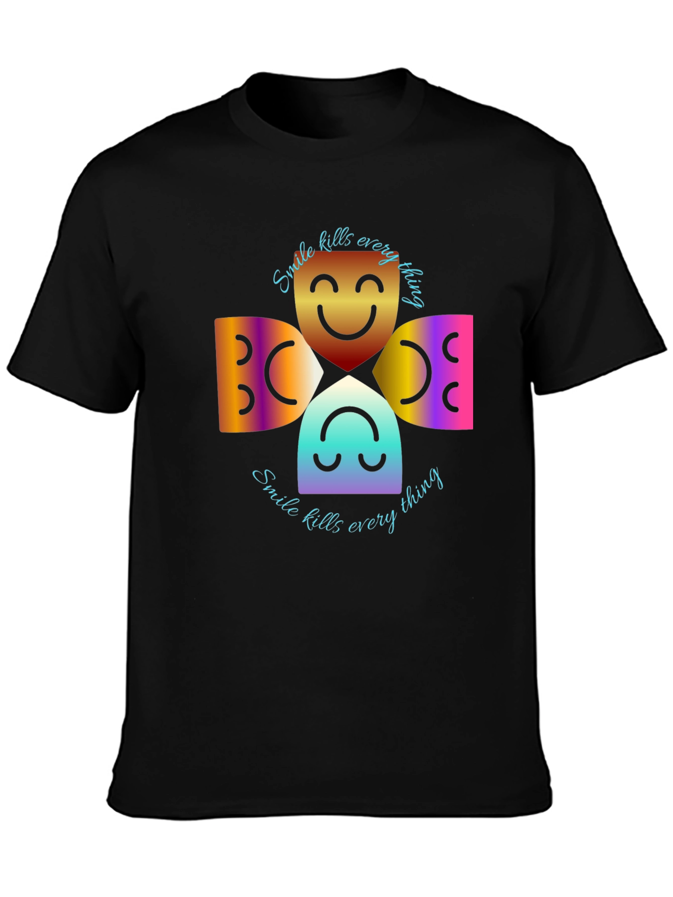 Smile Kills Everything Black Graphic Tee