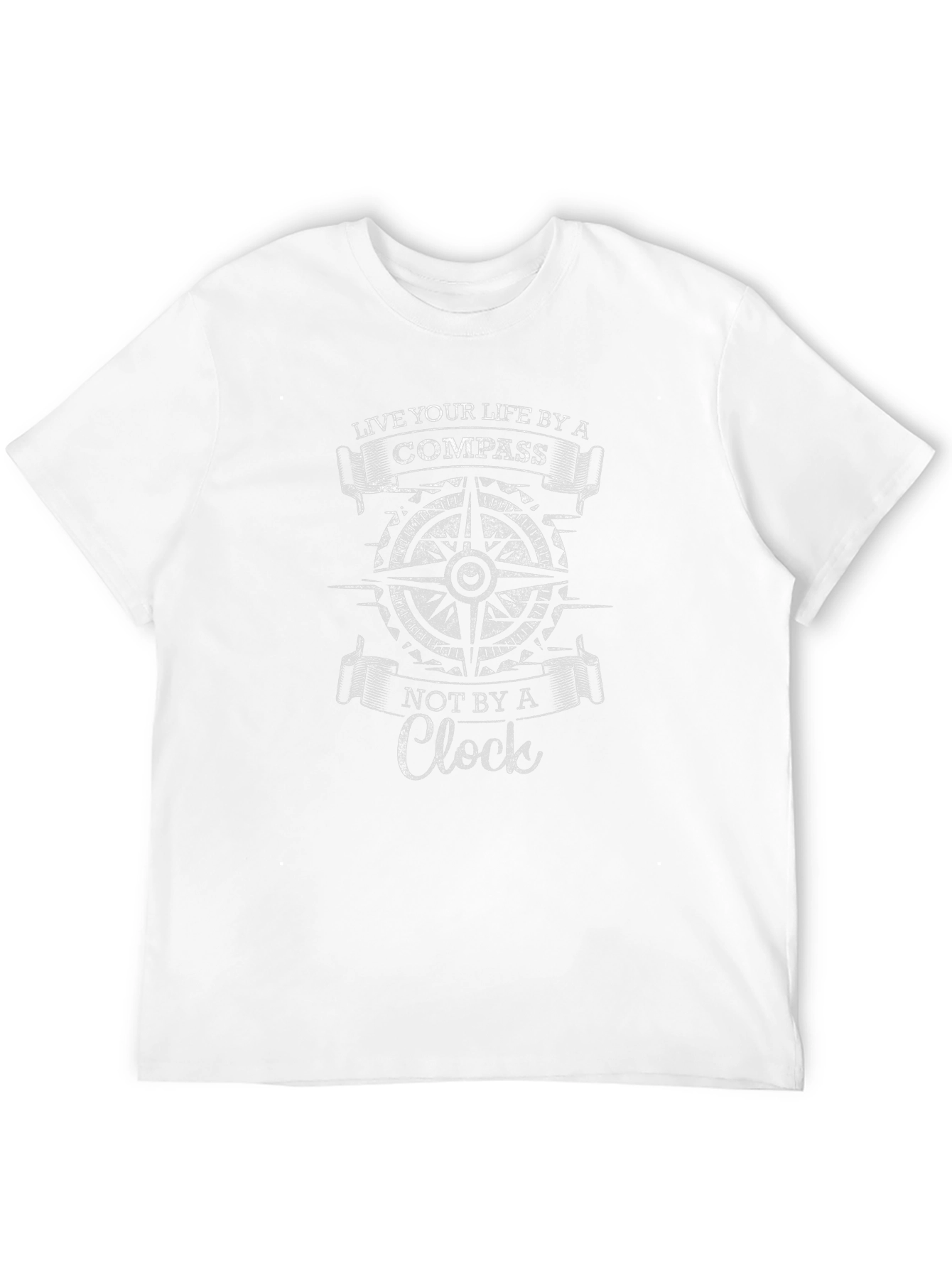 Compass & Clock Graphic Tee - Live Your Life