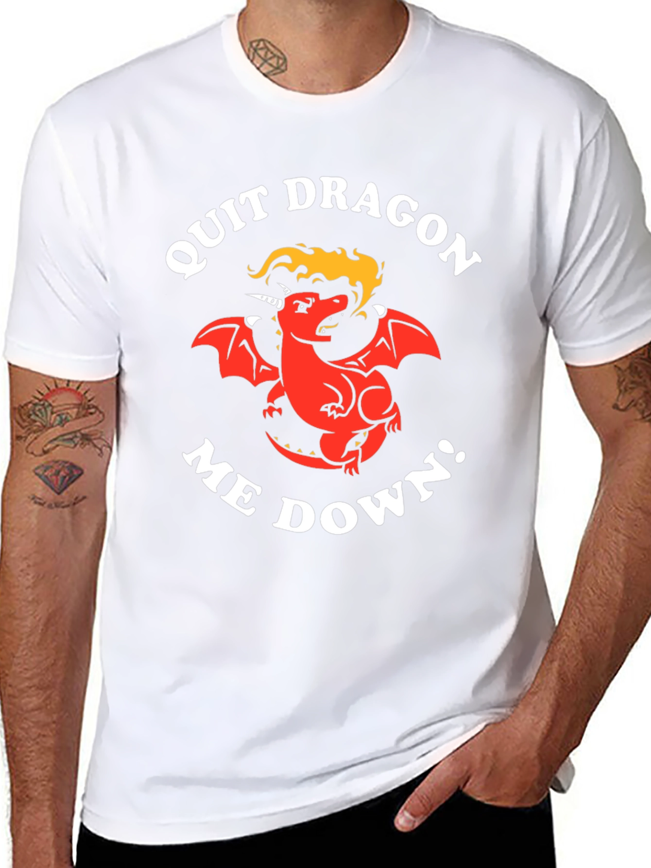 Quit Dragon Me Down Black T-Shirt
