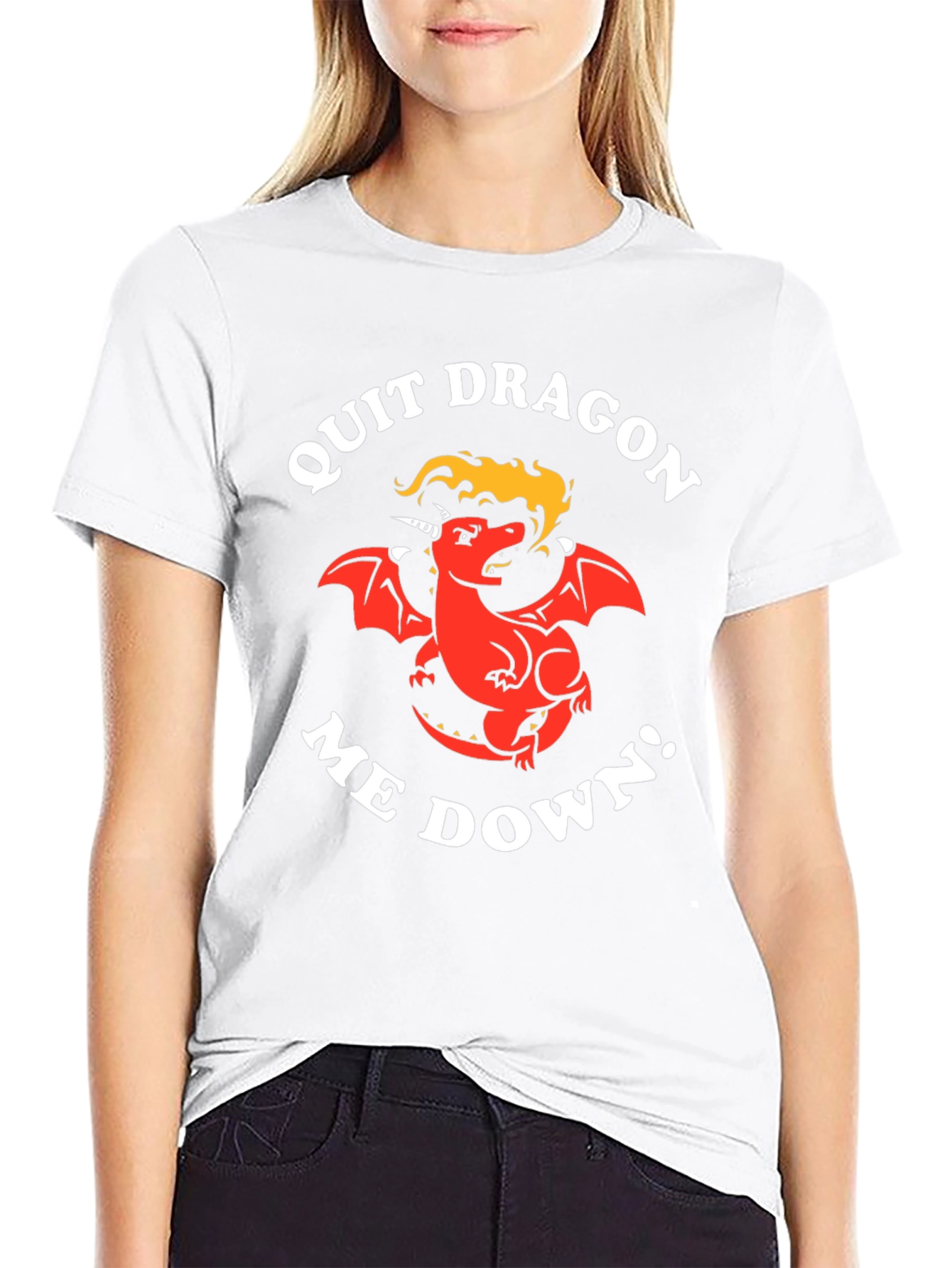 Quit Dragon Me Down Black T-Shirt