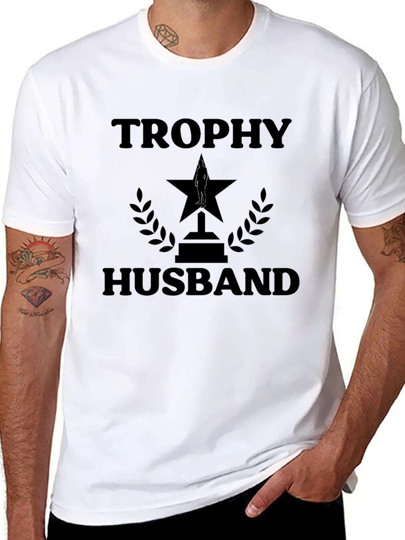 Trophy Husband Graphic Tee - Black