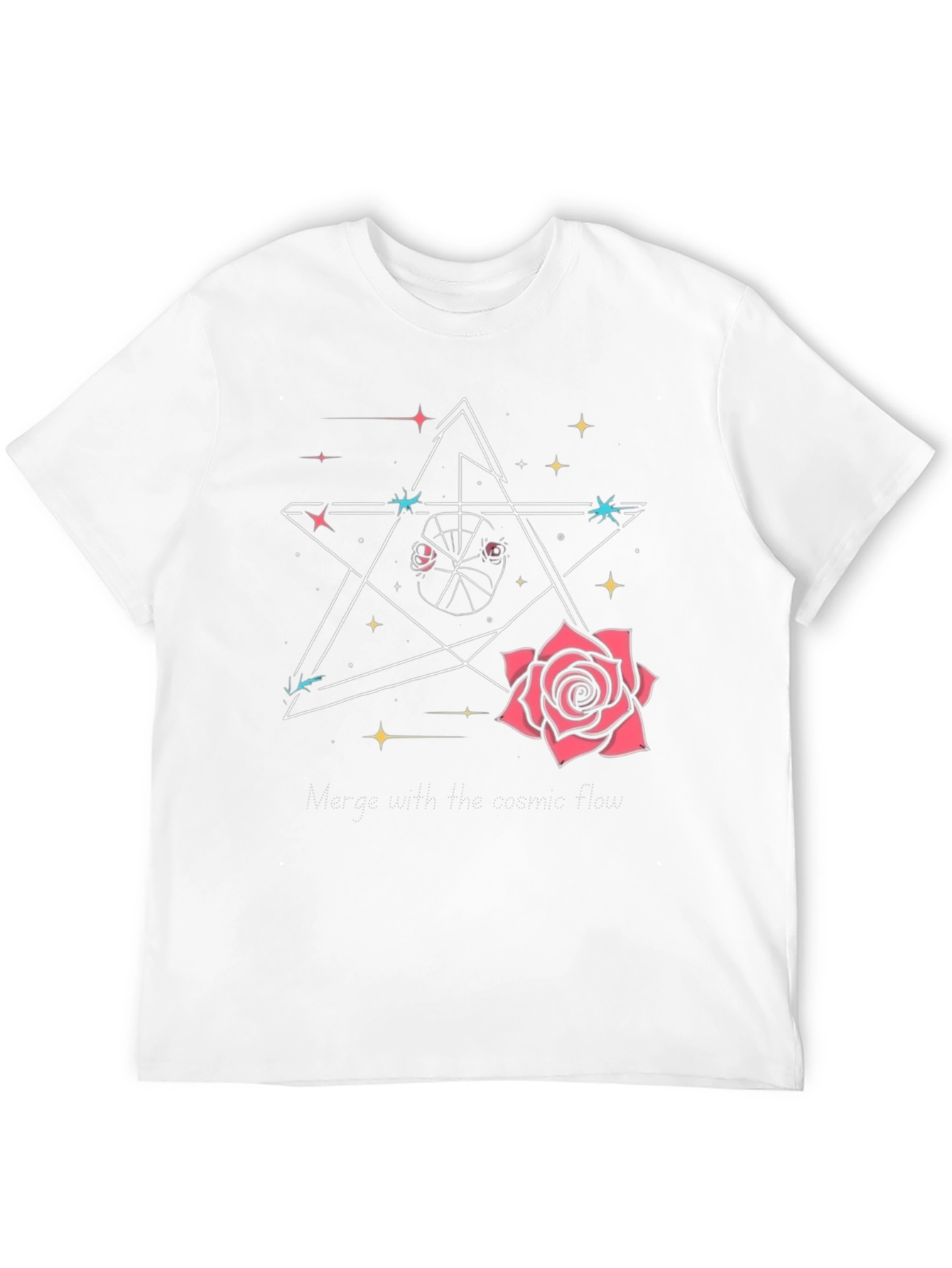 Cosmic Rose Star Black Graphic Tee