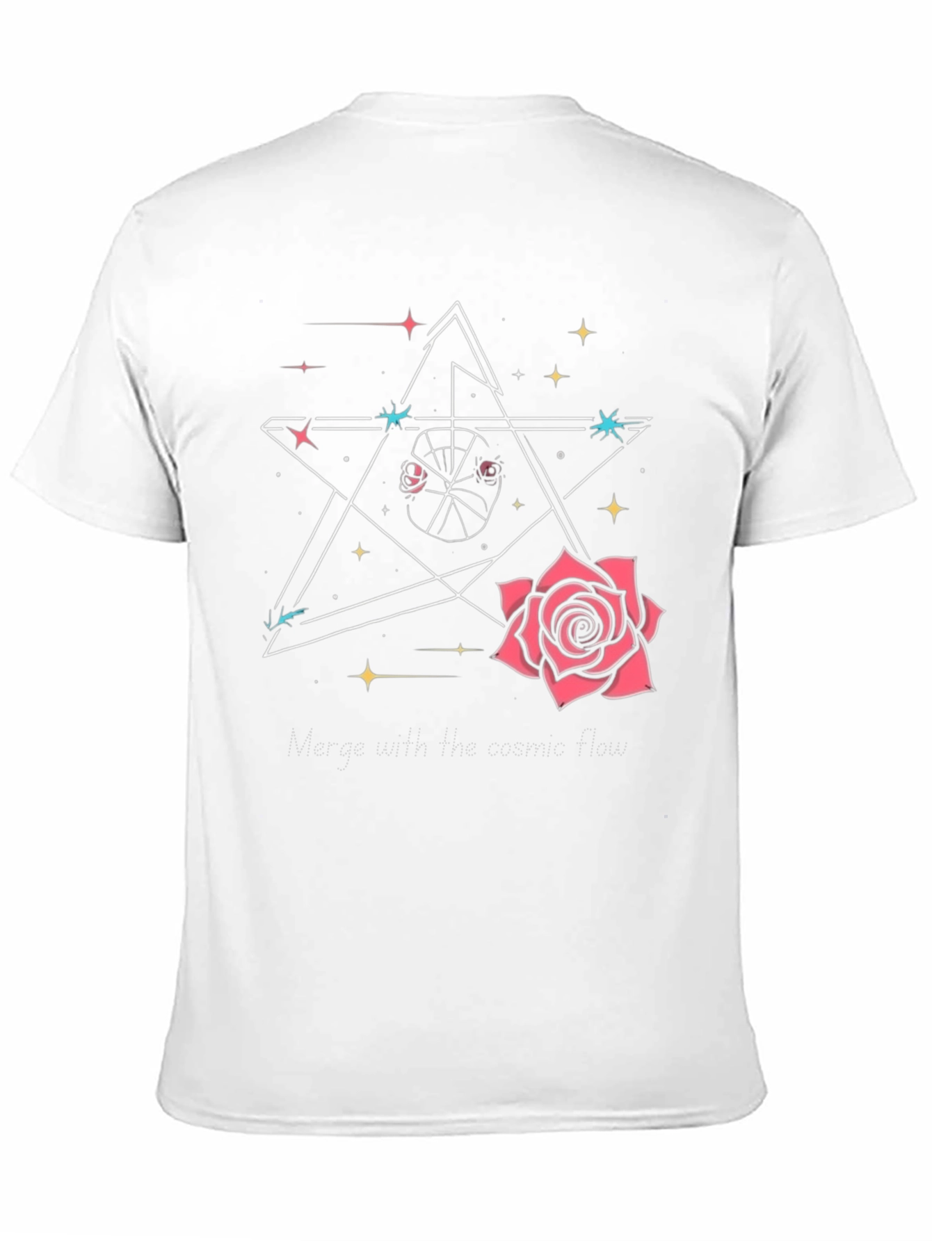 Cosmic Rose Star Black Graphic Tee