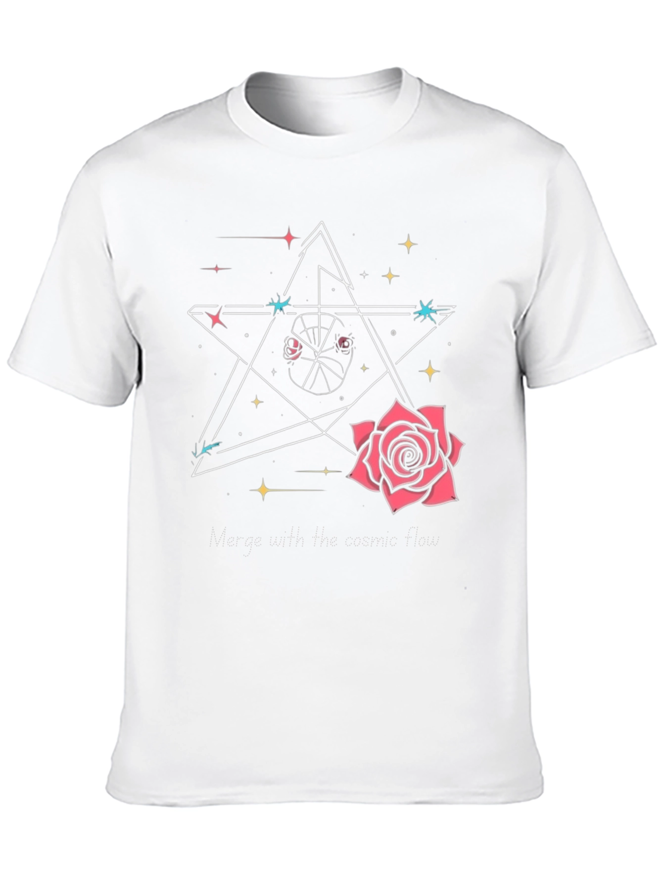 Cosmic Rose Star Black Graphic Tee